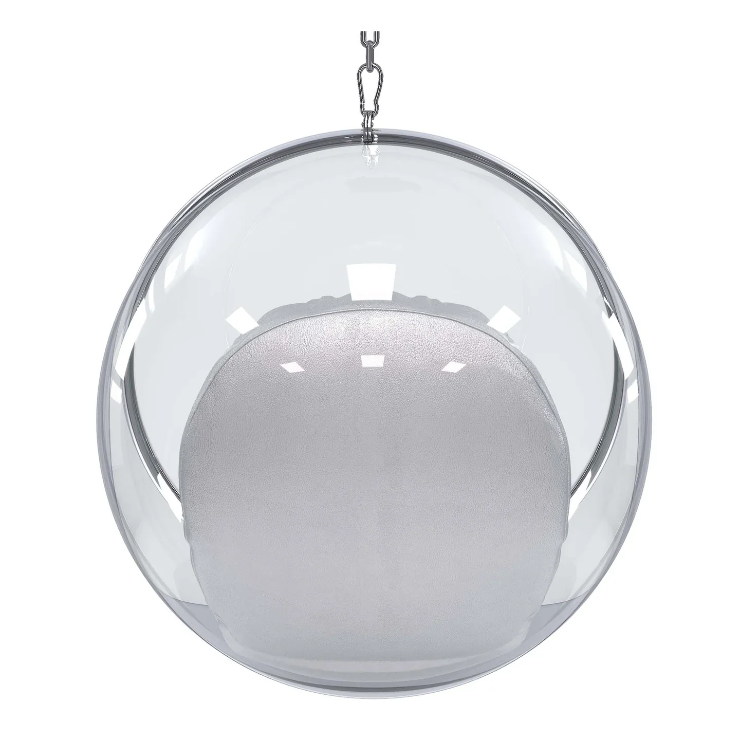 Hanging Bubble Chair, Silver Cushions By World Modern Design - Image 3