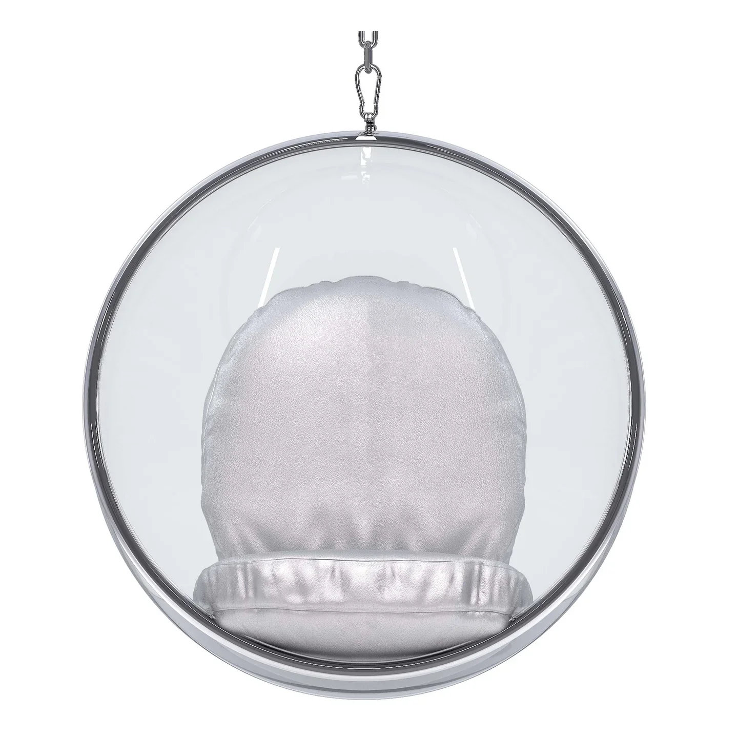Hanging Bubble Chair, Silver Cushions By World Modern Design - Image 5