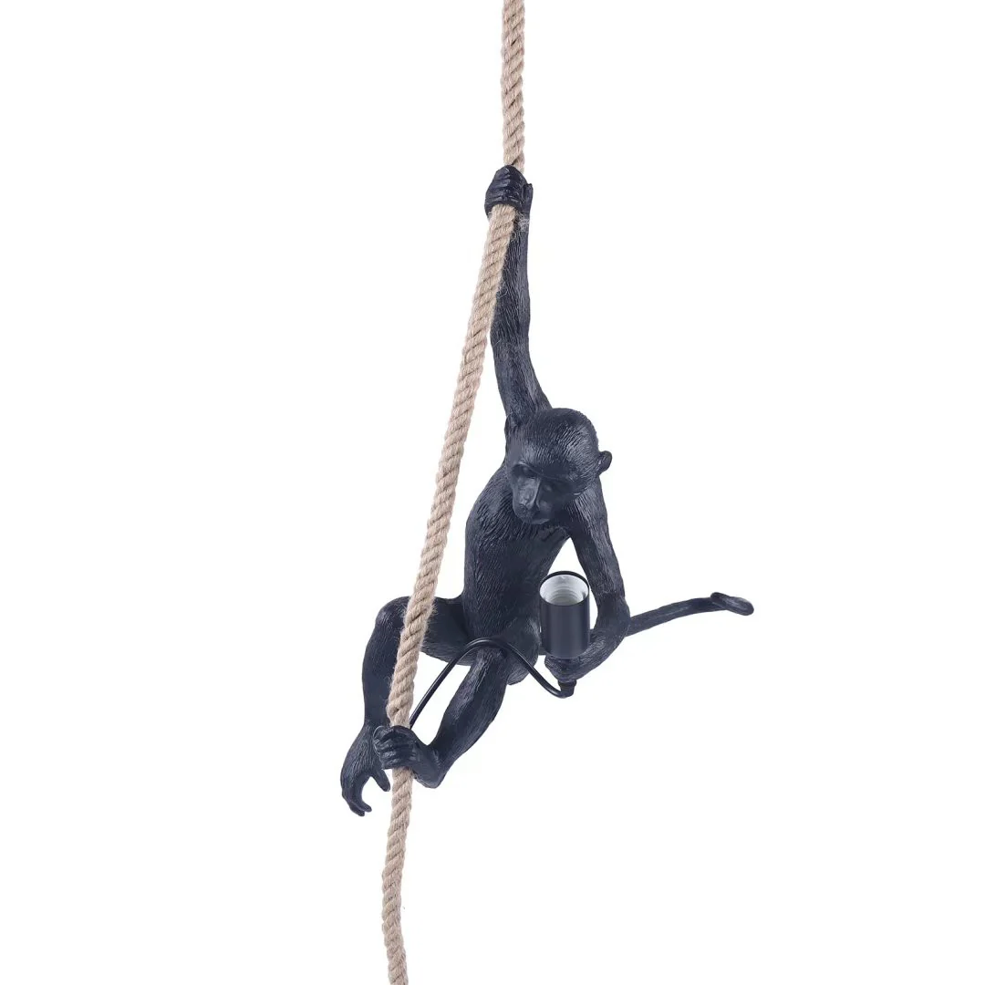 Hanging Monkey on a Rope Pendant Lamp By Homeroots - Image 7