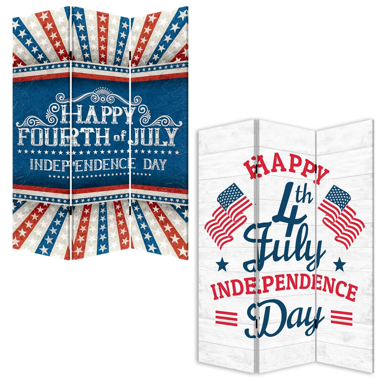 Happy 4Th Of July Three Panel Room Divider Screen By Homeroots - Image 4