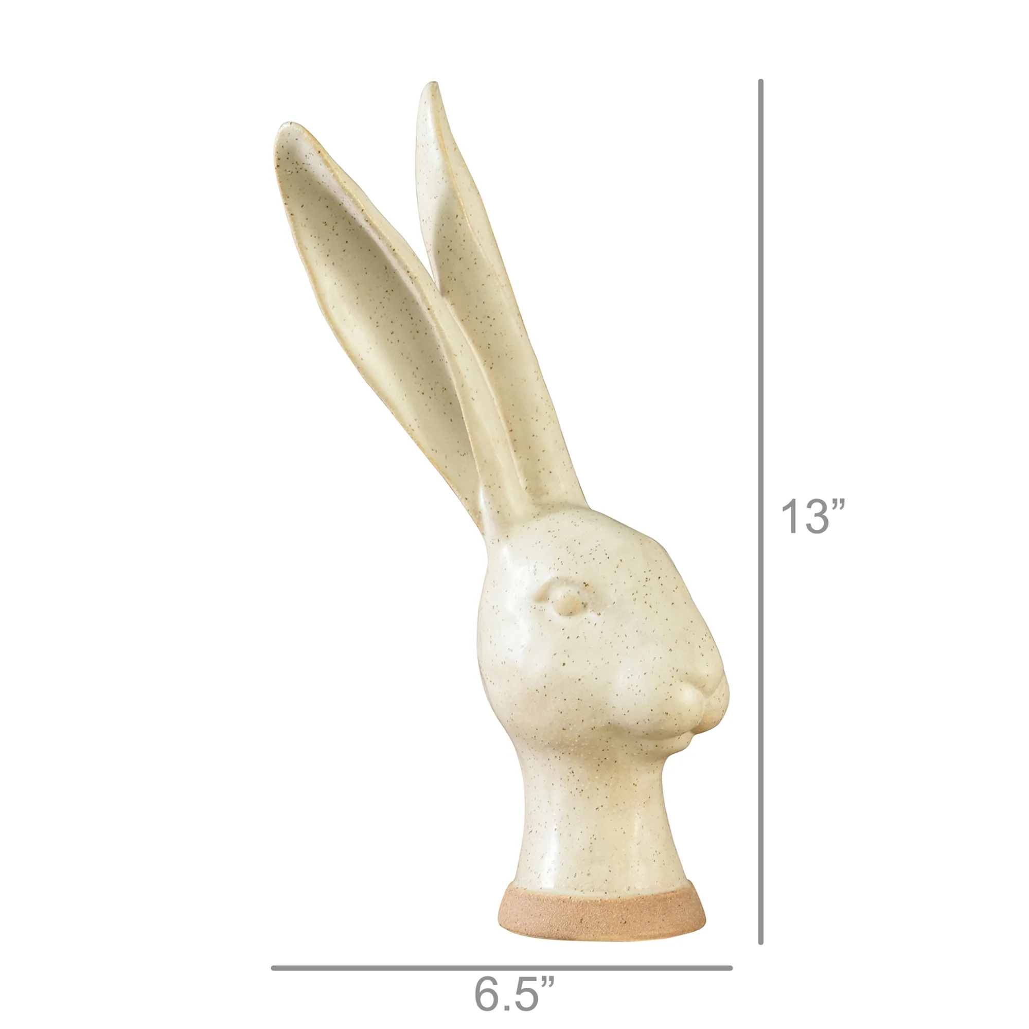 Hare Head, Ceramic - Large - Matte White Set Of 2 By HomArt - Image 4