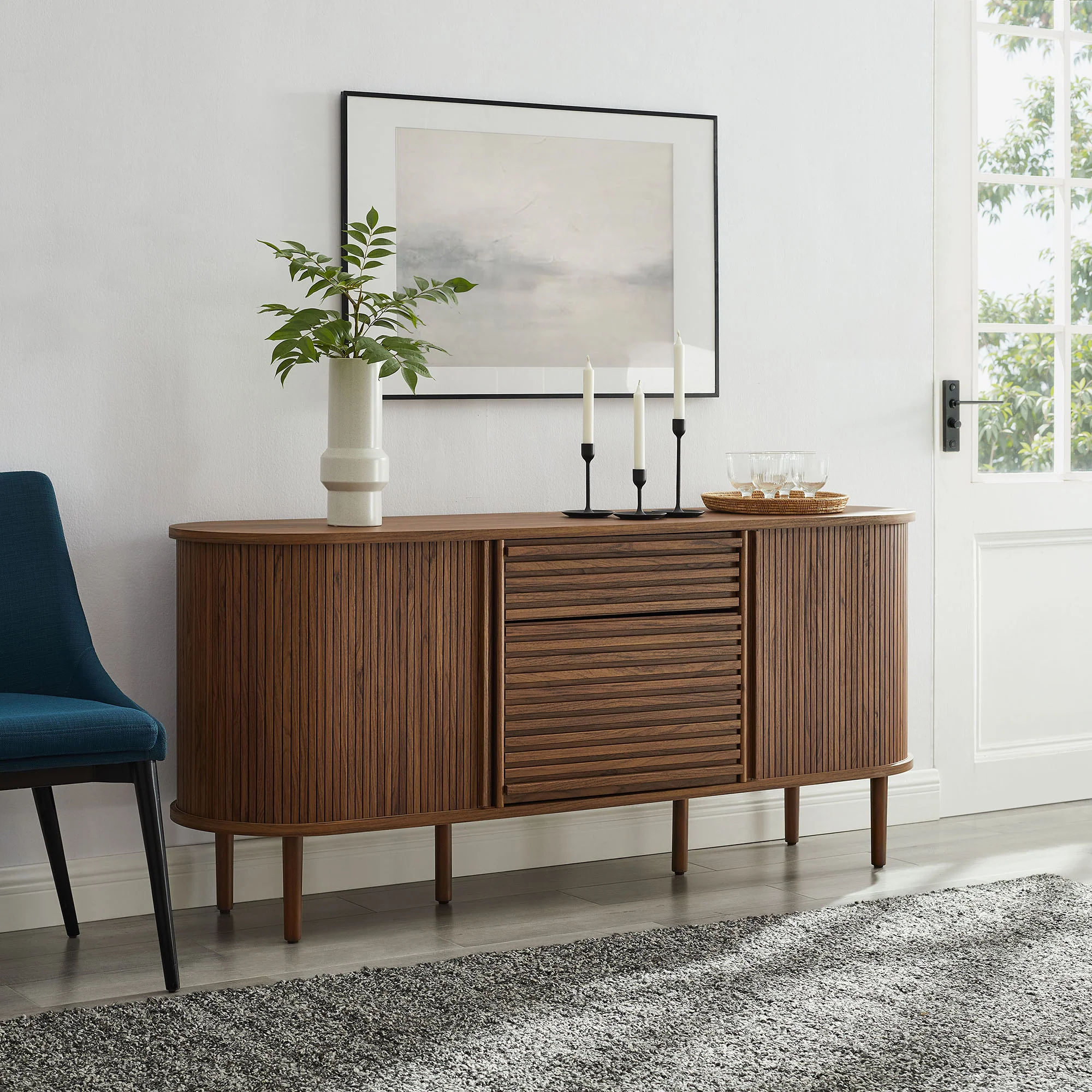 Harlan 67" Fluted Oval Sideboard Cabinet by Modway - Image 10