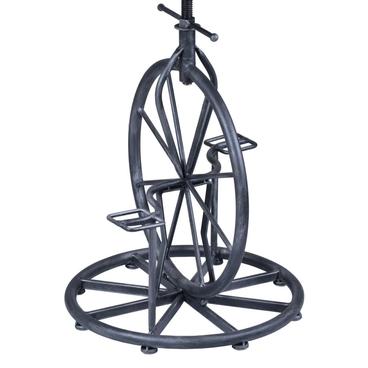 Harlem Adjustable Height Swivel Pine Wood and Metal Bicycle Bar Stool  By Armen Living - Image 4