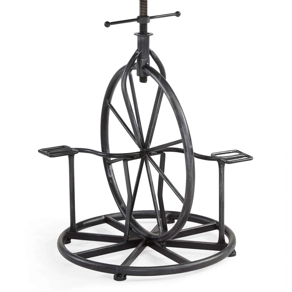 Harlem Adjustable Height Swivel Pine Wood and Metal Bicycle Bar Stool  By Armen Living - Image 9