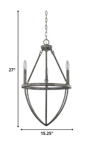 Harlow 3-Light Ash Chandelier By Homeroots - Image 5