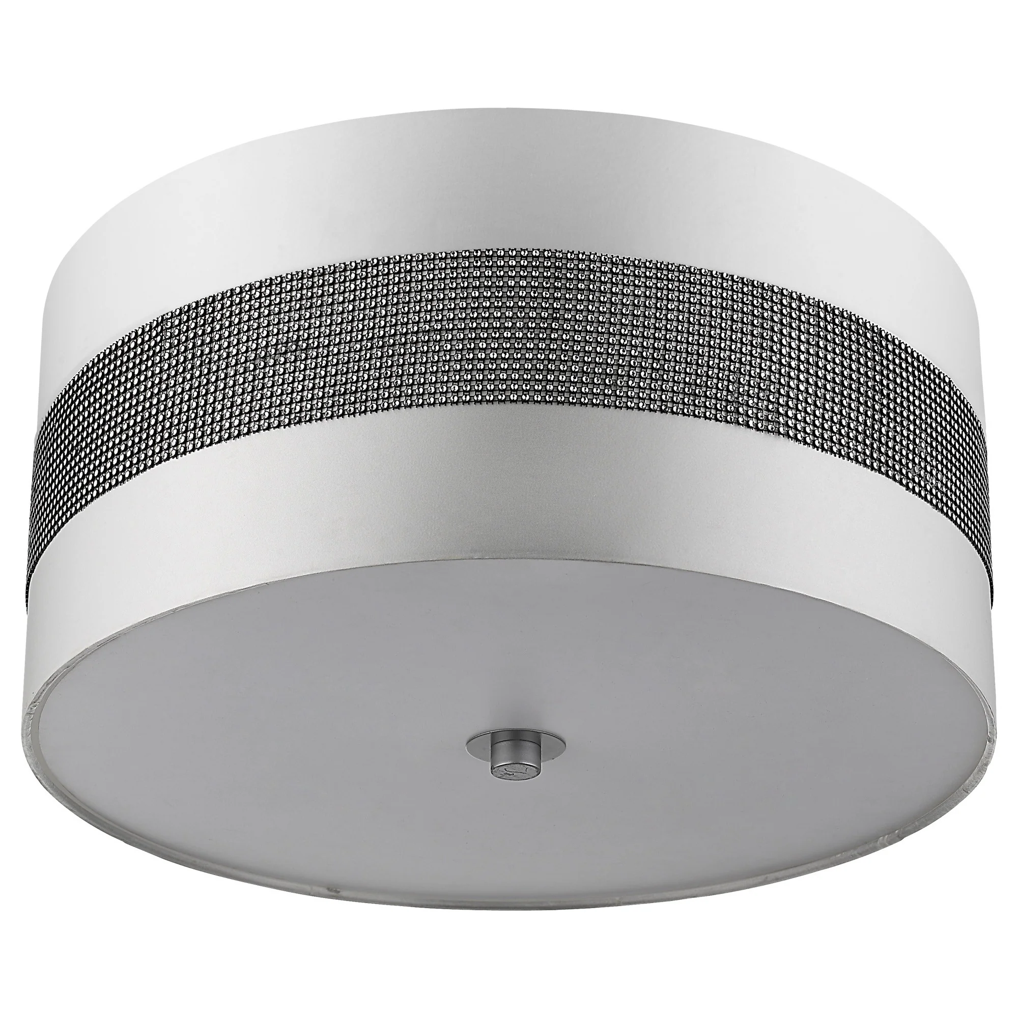 Harmony 3-Light Metallic Silver Pendant With Crystal Studded Platinum Sheen Shade By Homeroots - Image 3