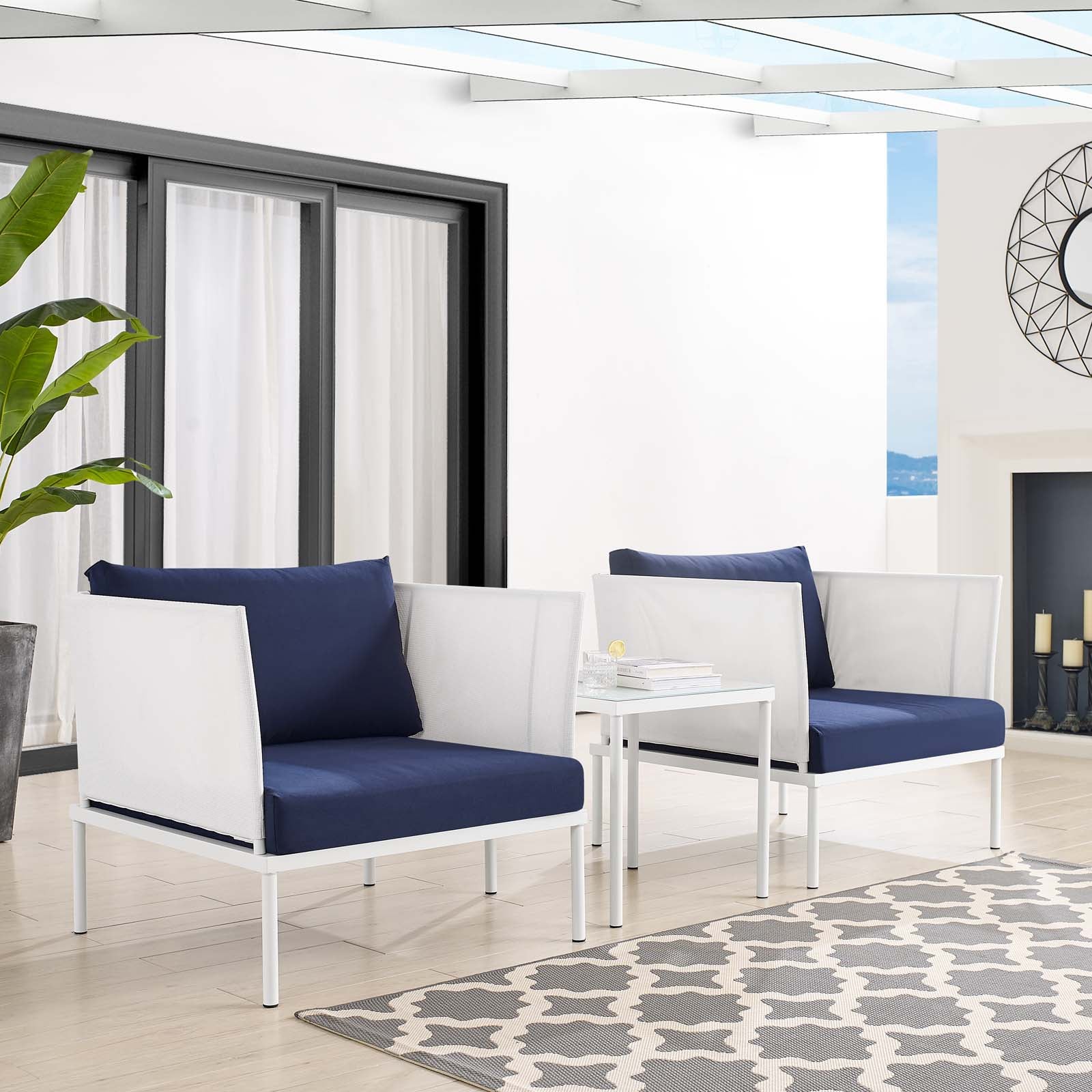 Harmony 3-Piece  Sunbrella® Outdoor Patio Aluminum Seating Set By Modway - EEI-4686 - Image 2