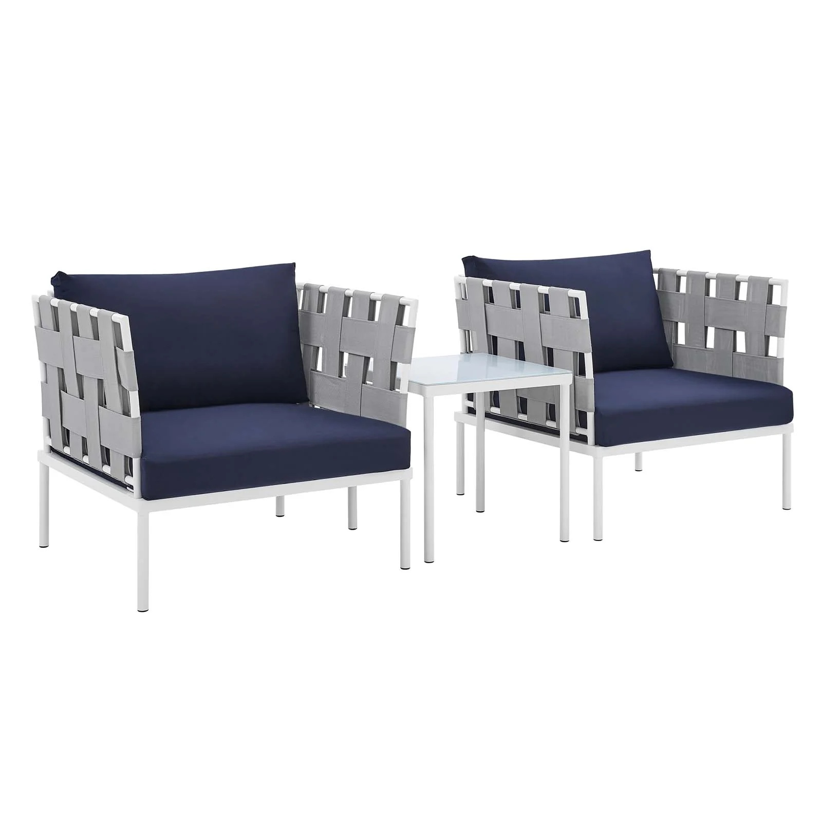 Harmony 3-Piece  Sunbrella® Outdoor Patio Aluminum Seating Set By Modway - EEI-4687 - Image 10