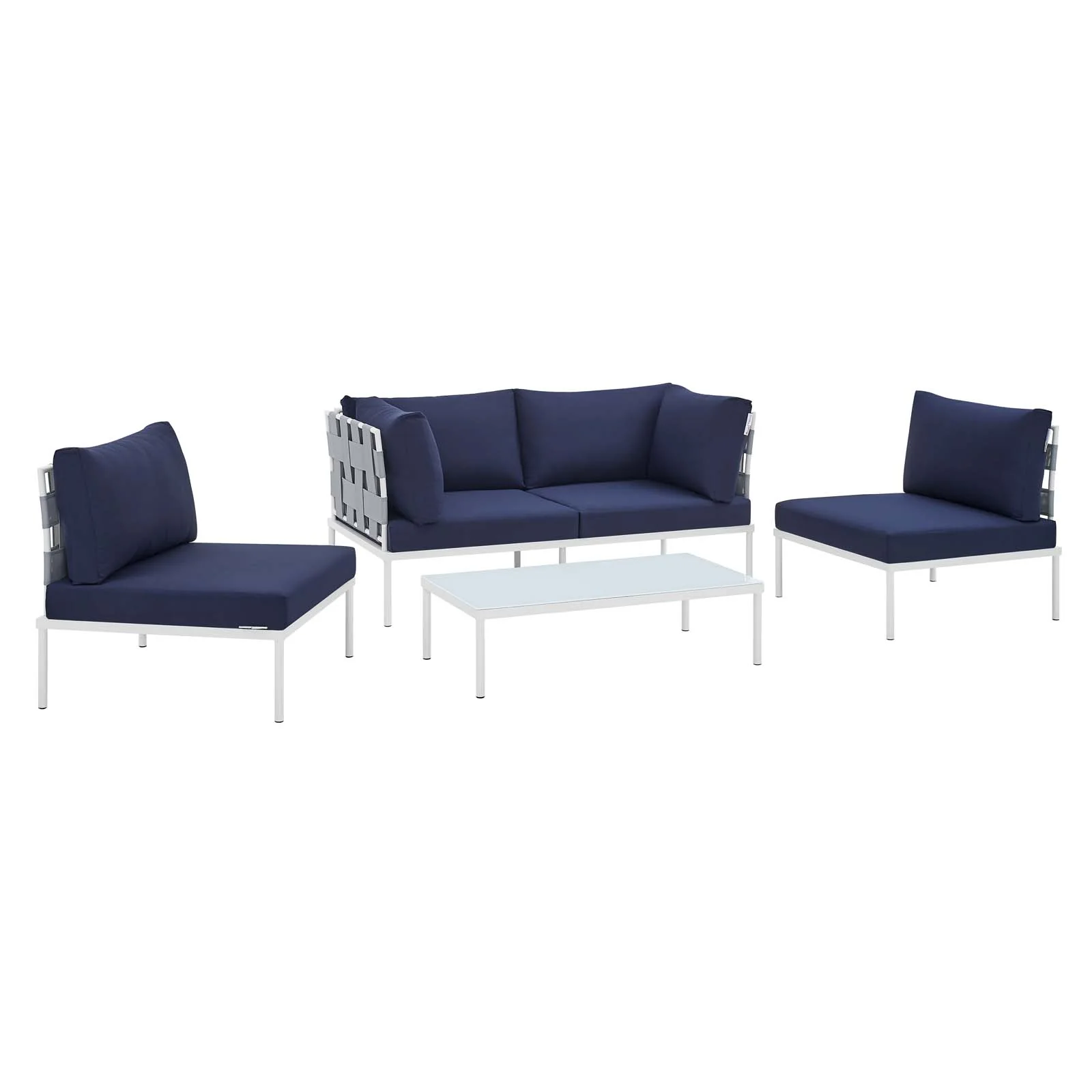 Harmony 4-Piece  Sunbrella® Outdoor Patio Aluminum Seating Set By Modway - EEI-4691 - Image 13