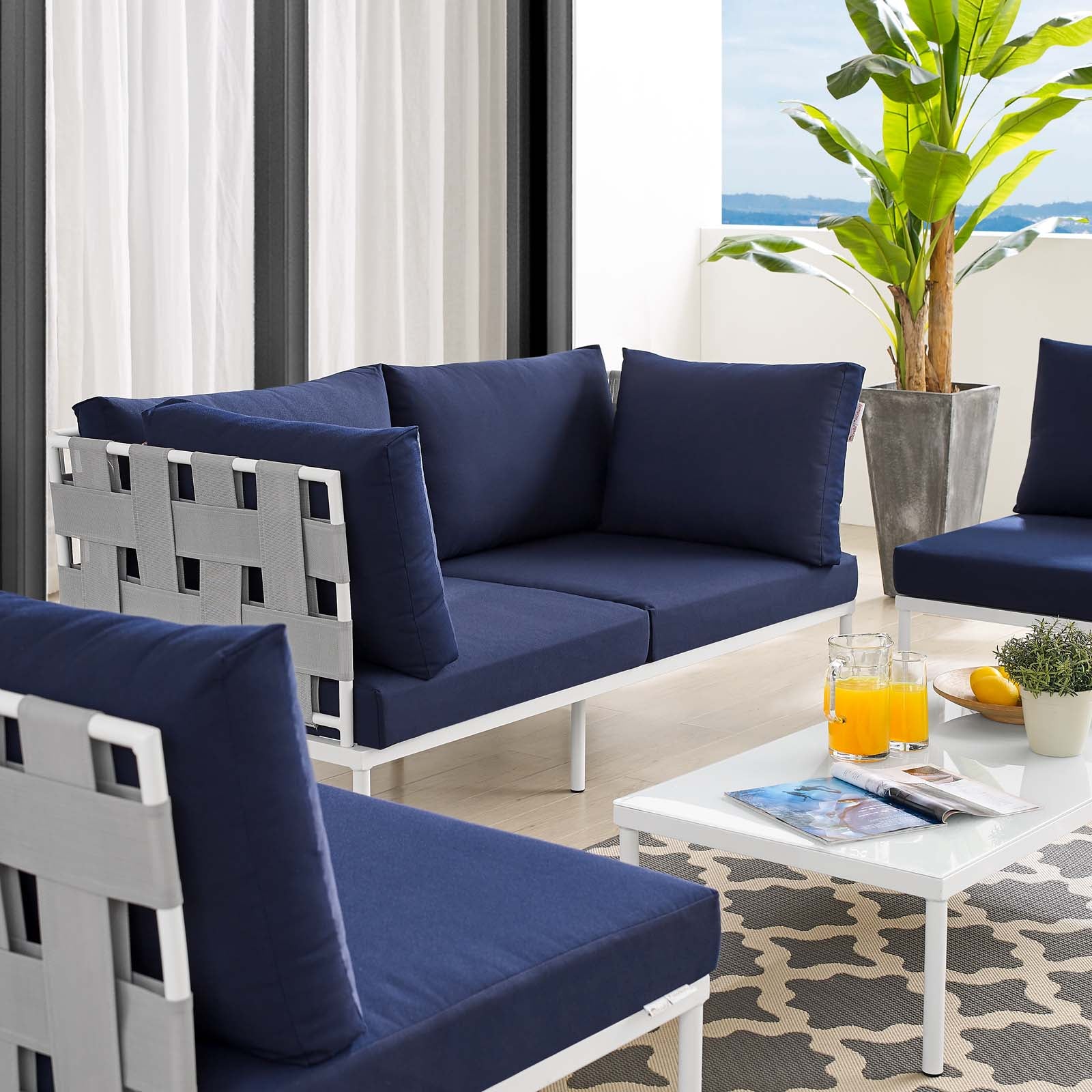 Harmony 4-Piece  Sunbrella® Outdoor Patio Aluminum Seating Set By Modway - EEI-4691 - Image 16