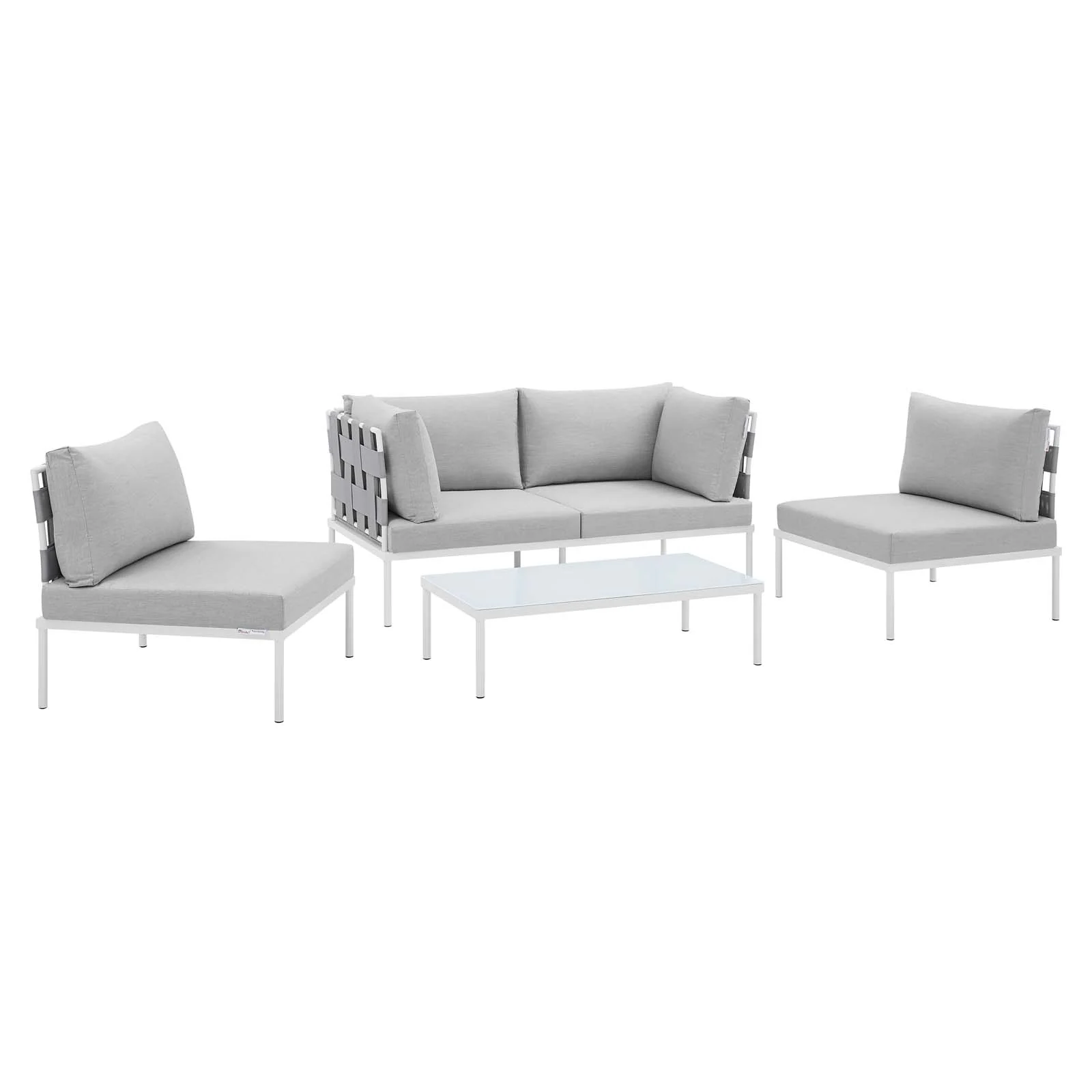 Harmony 4-Piece  Sunbrella® Outdoor Patio Aluminum Seating Set By Modway - EEI-4691 - Image 2