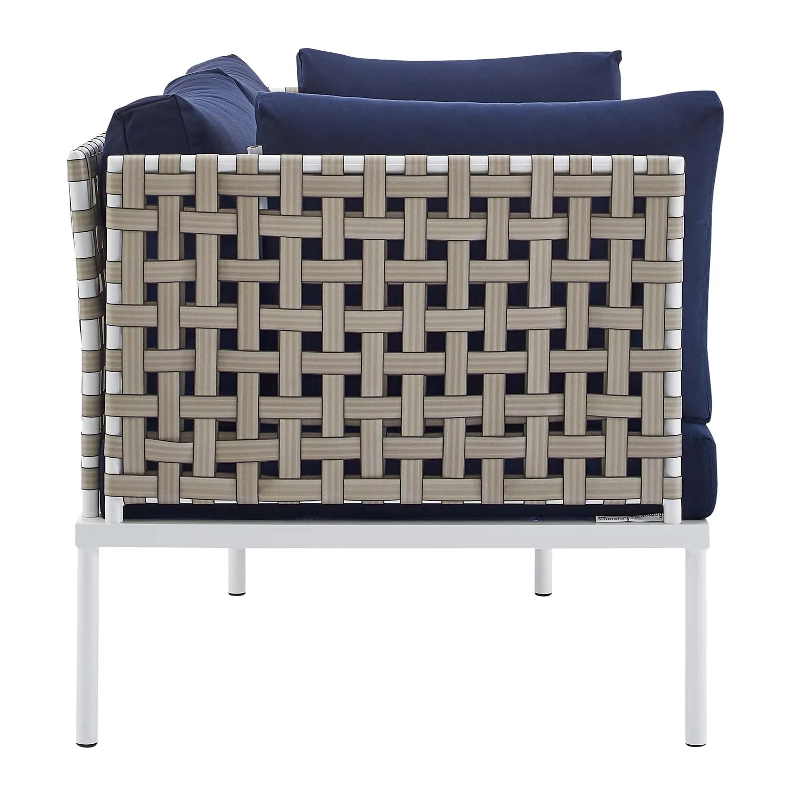 Harmony 5-Piece  Sunbrella® Basket Weave Outdoor Patio Aluminum Seating Set By Modway - EEI-4693 - Image 25