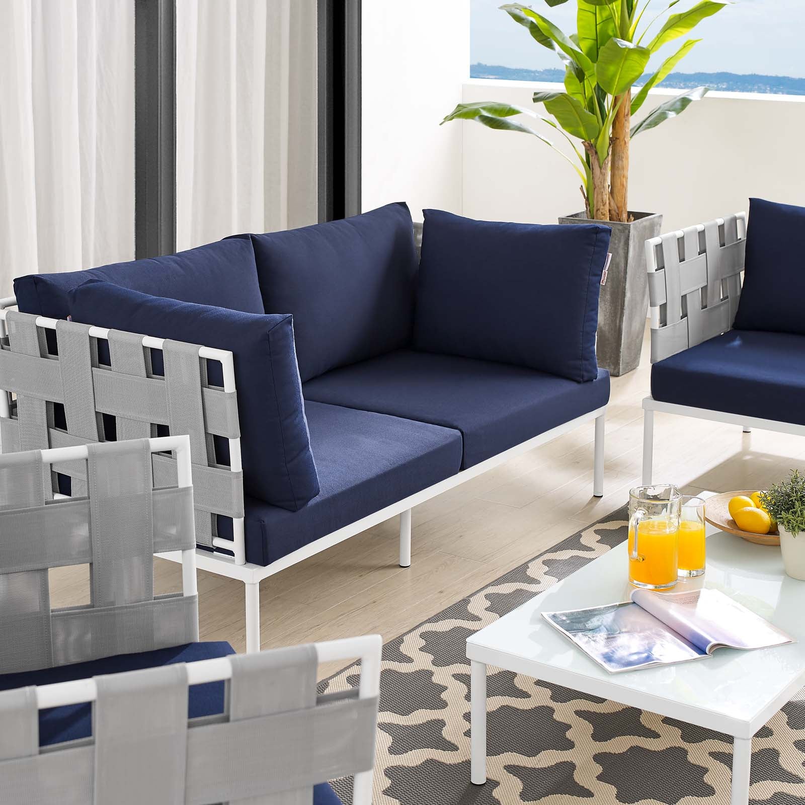 Harmony 5-Piece  Sunbrella® Outdoor Patio Aluminum Furniture Set By Modway - EEI-4925 - Image 22