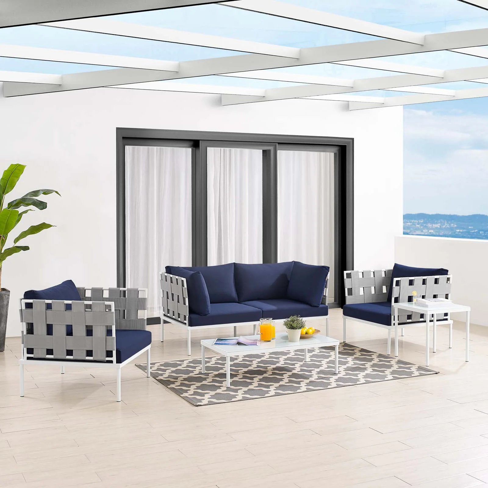 Harmony 5-Piece  Sunbrella® Outdoor Patio Aluminum Furniture Set By Modway - EEI-4925 - Image 23