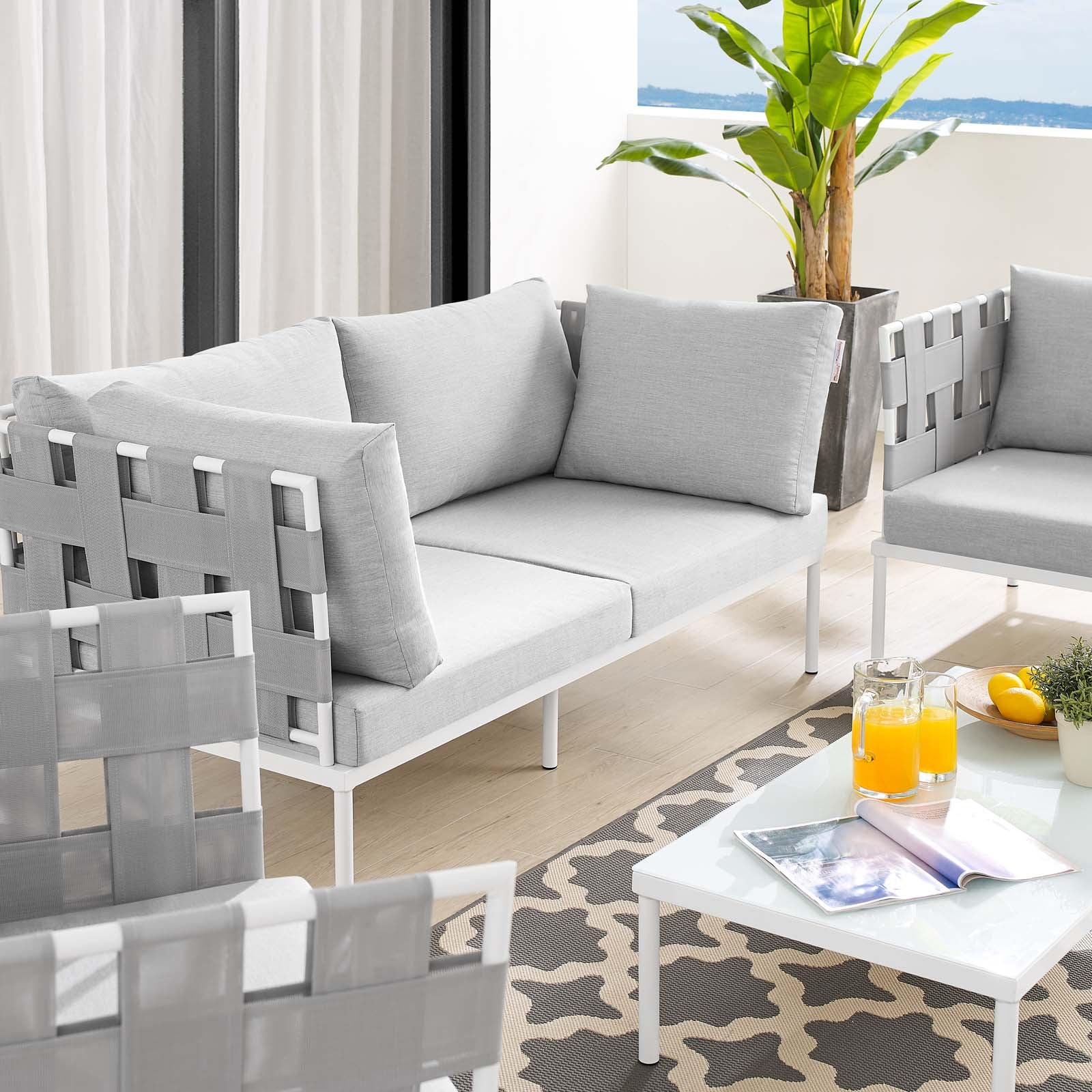 Harmony 5-Piece  Sunbrella® Outdoor Patio Aluminum Furniture Set By Modway - EEI-4925 - Image 8
