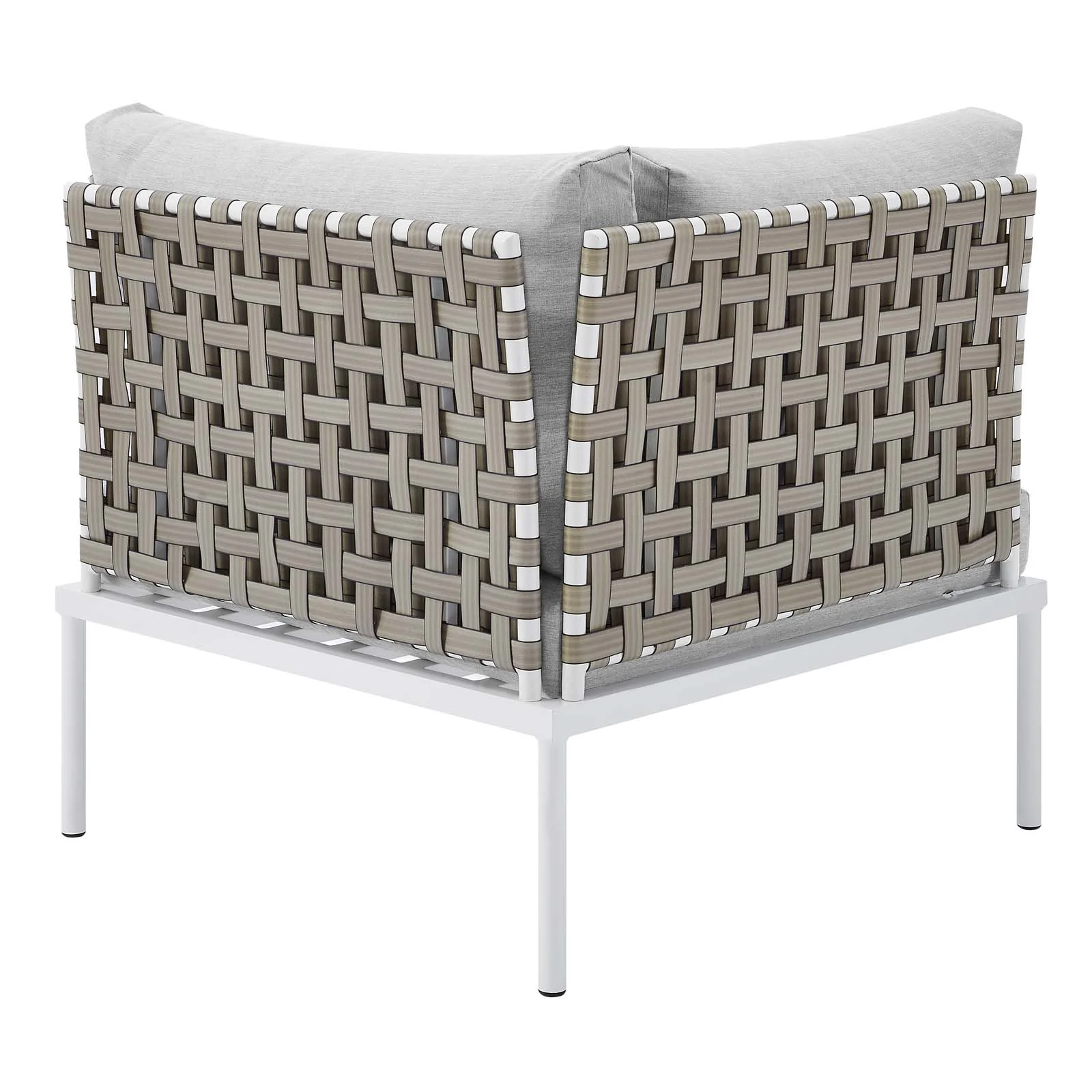 Harmony 6-Piece  Sunbrella® Basket Weave Outdoor Patio Aluminum Sectional Sofa Set By Modway - EEI-4927 - Image 11