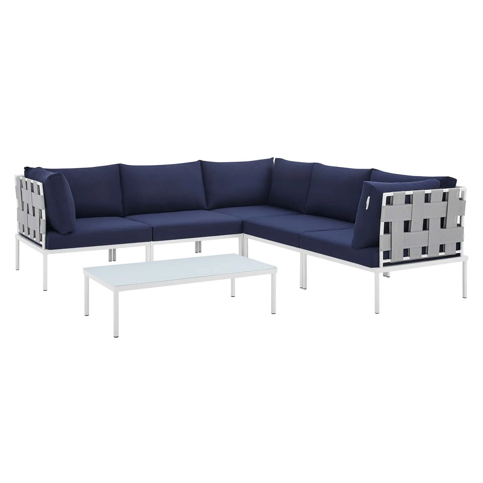 Harmony 6-Piece  Sunbrella® Outdoor Patio Aluminum Sectional Sofa Set By Modway - EEI-4929 - Image 13