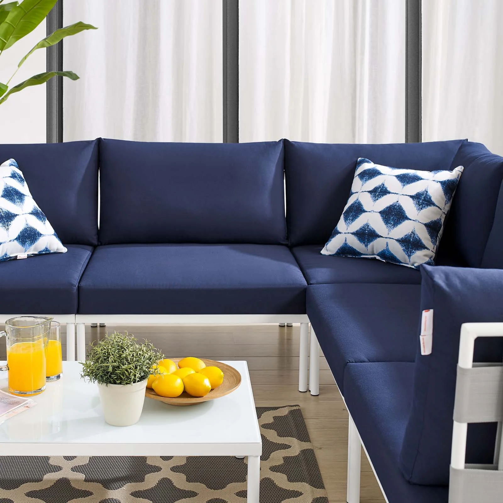 Harmony 6-Piece  Sunbrella® Outdoor Patio Aluminum Sectional Sofa Set By Modway - EEI-4929 - Image 16