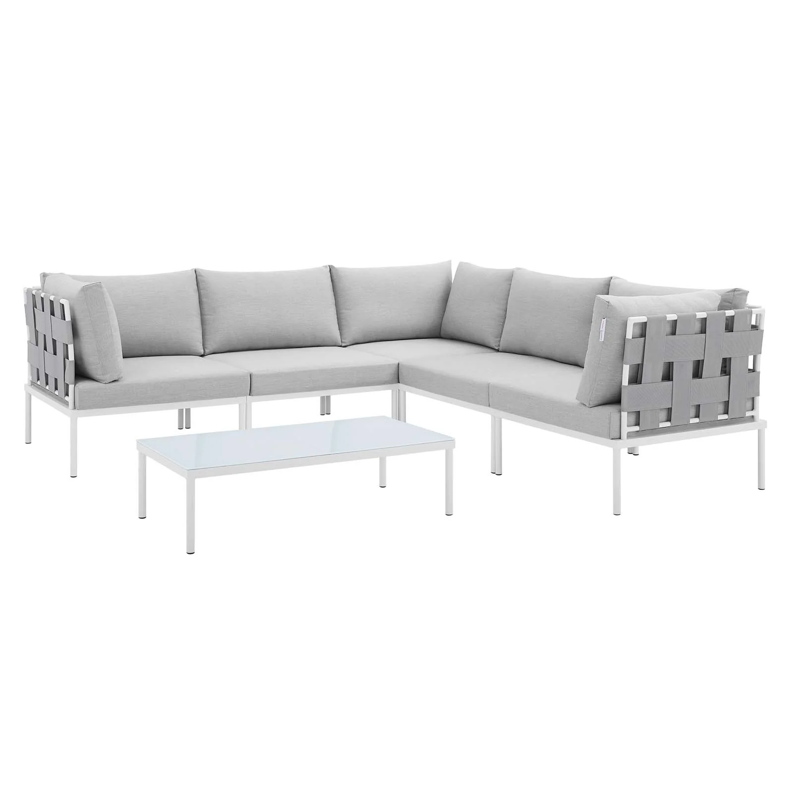 Harmony 6-Piece  Sunbrella® Outdoor Patio Aluminum Sectional Sofa Set By Modway - EEI-4929 - Image 2