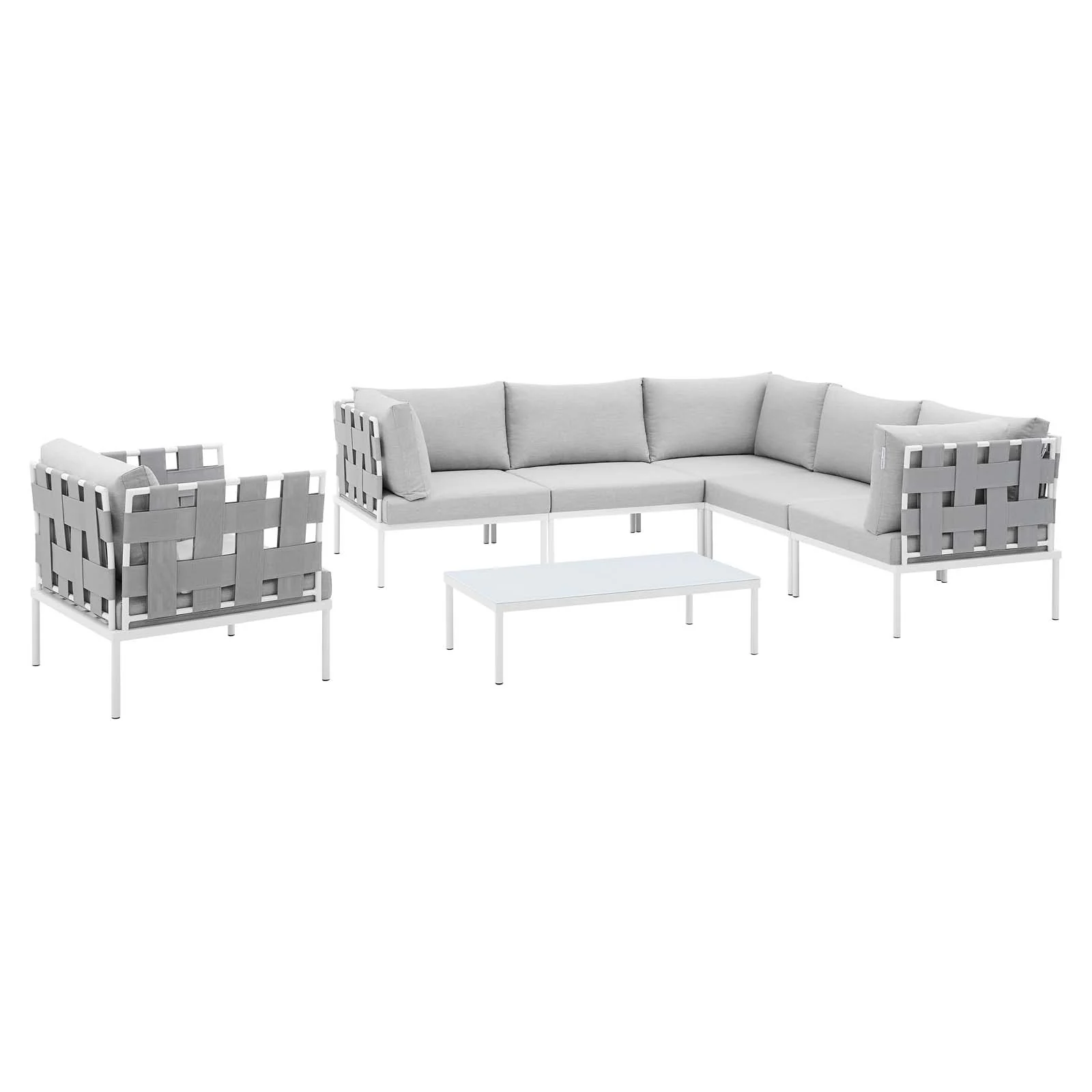 Harmony 7-Piece  Sunbrella® Outdoor Patio Aluminum Sectional Sofa Set By Modway - EEI-4937 - Image 2