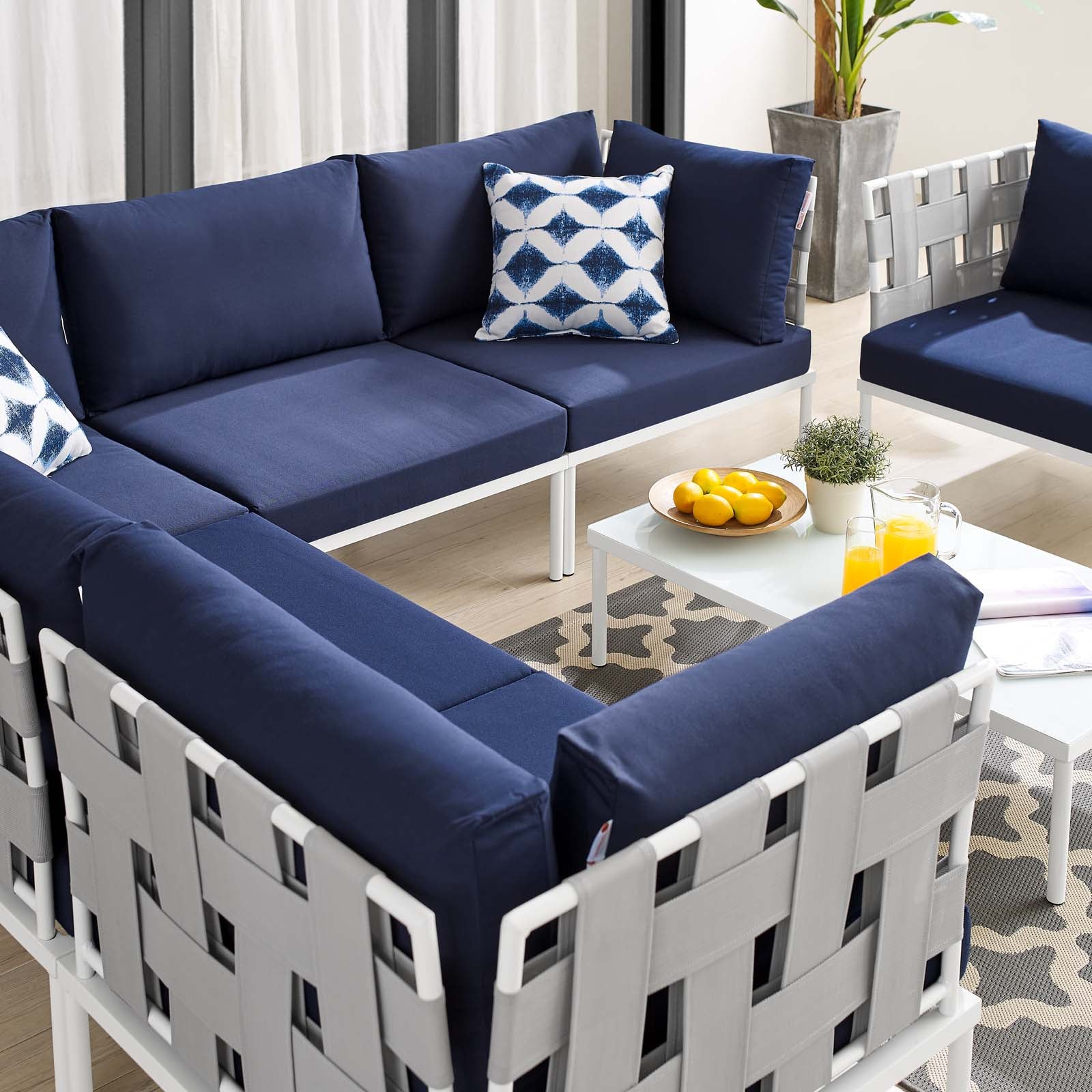 Harmony 7-Piece  Sunbrella® Outdoor Patio Aluminum Sectional Sofa Set By Modway - EEI-4937 - Image 22