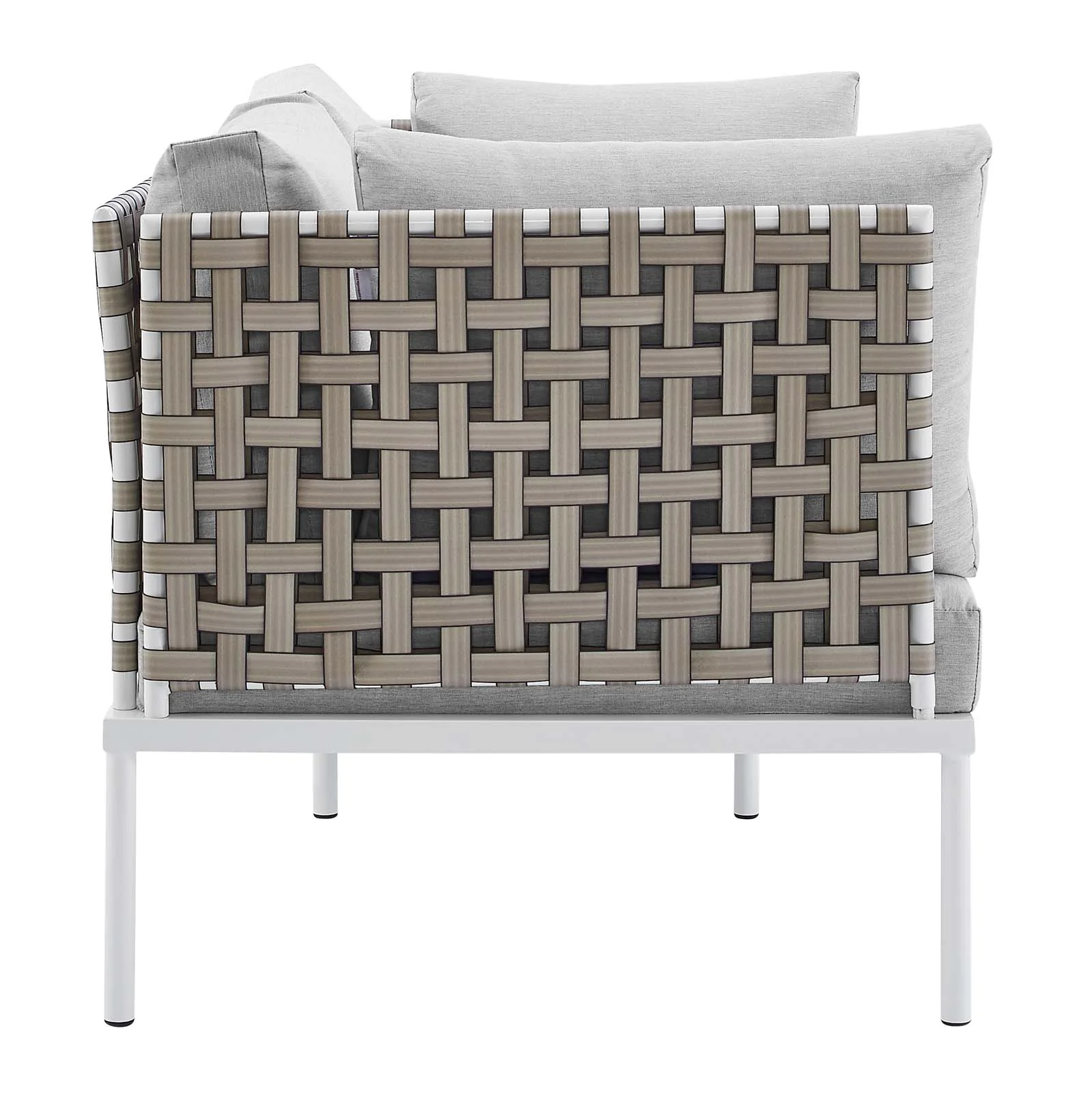 Harmony 8-Piece  Sunbrella® Basket Weave Outdoor Patio Aluminum Seating Set By Modway - EEI-4947 - Image 11