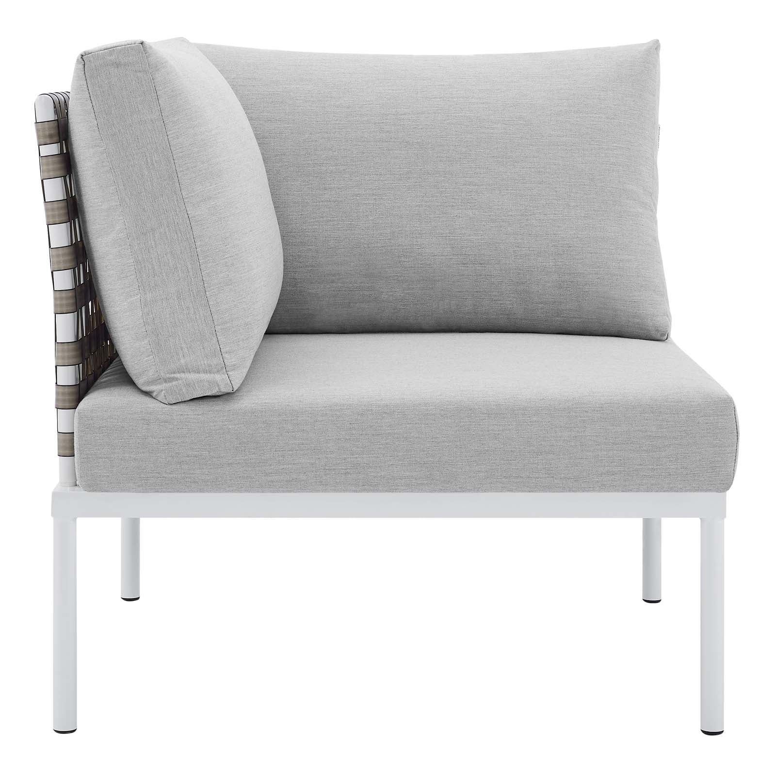 Harmony 8-Piece  Sunbrella® Basket Weave Outdoor Patio Aluminum Sectional Sofa Set By Modway - EEI-4939 - Image 10