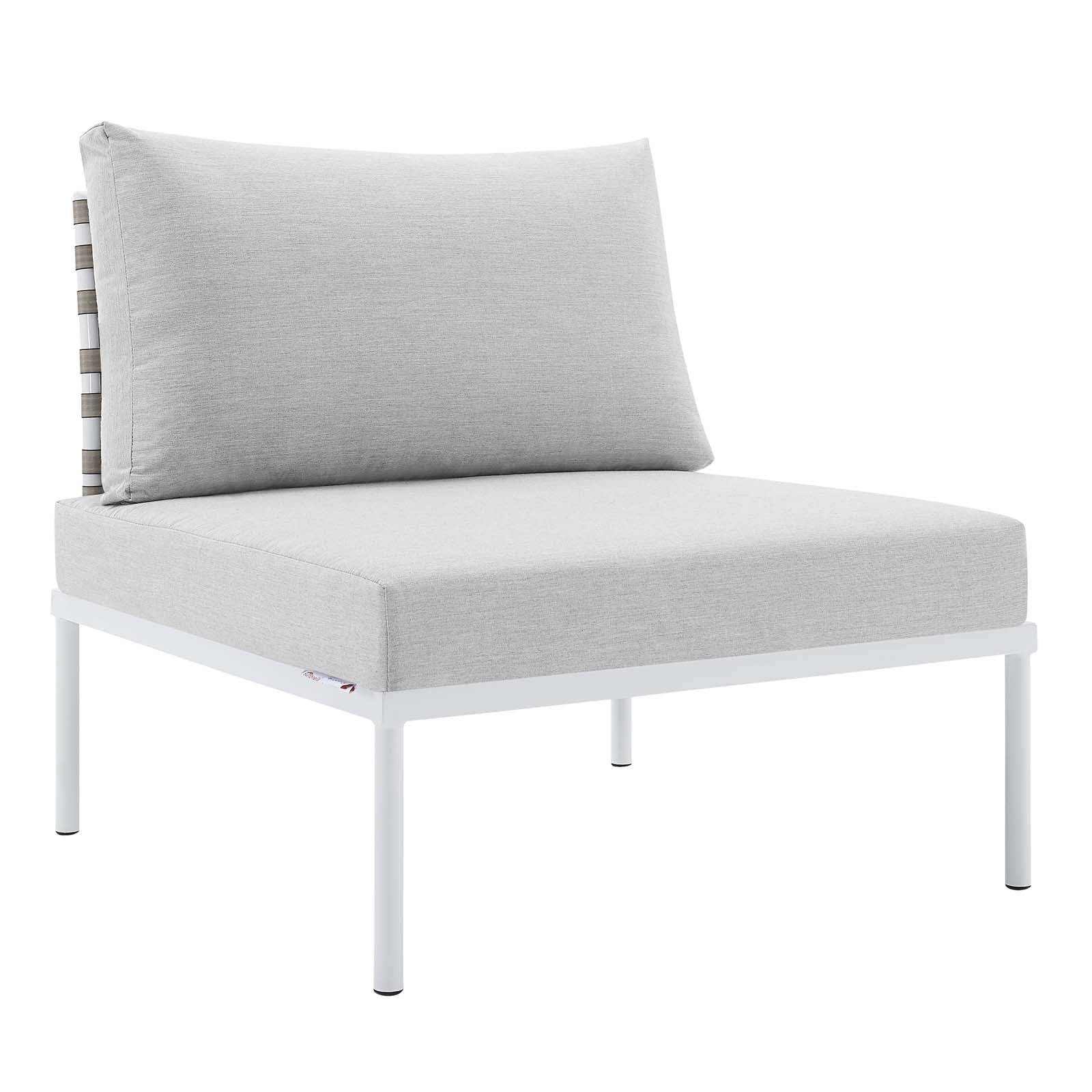 Harmony 8-Piece  Sunbrella® Basket Weave Outdoor Patio Aluminum Sectional Sofa Set By Modway - EEI-4939 - Image 6