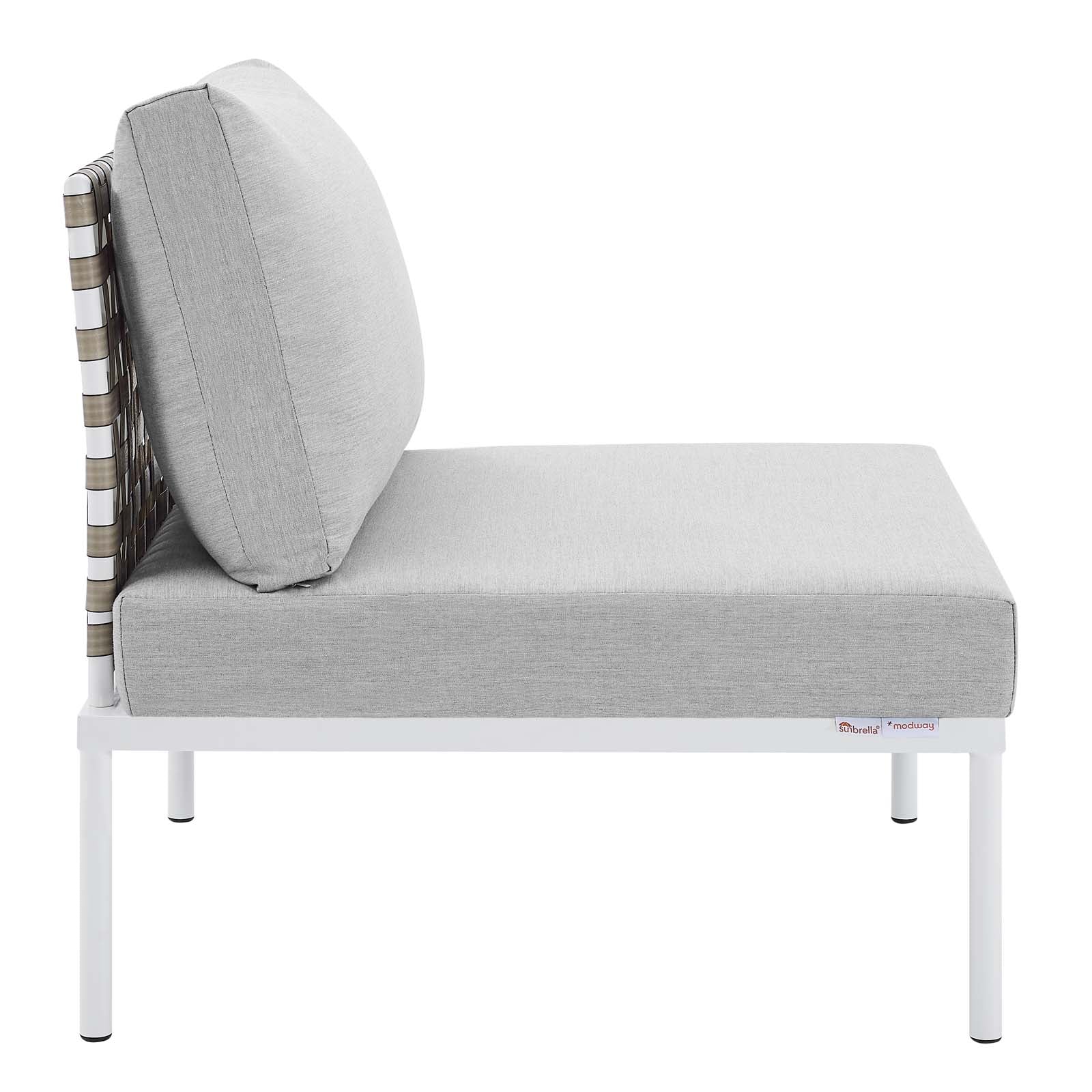 Harmony 8-Piece  Sunbrella® Basket Weave Outdoor Patio Aluminum Sectional Sofa Set By Modway - EEI-4943 - Image 10