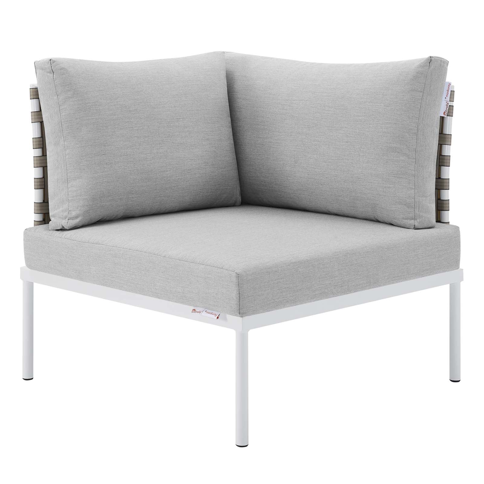 Harmony 8-Piece  Sunbrella® Basket Weave Outdoor Patio Aluminum Sectional Sofa Set By Modway - EEI-4943 - Image 12