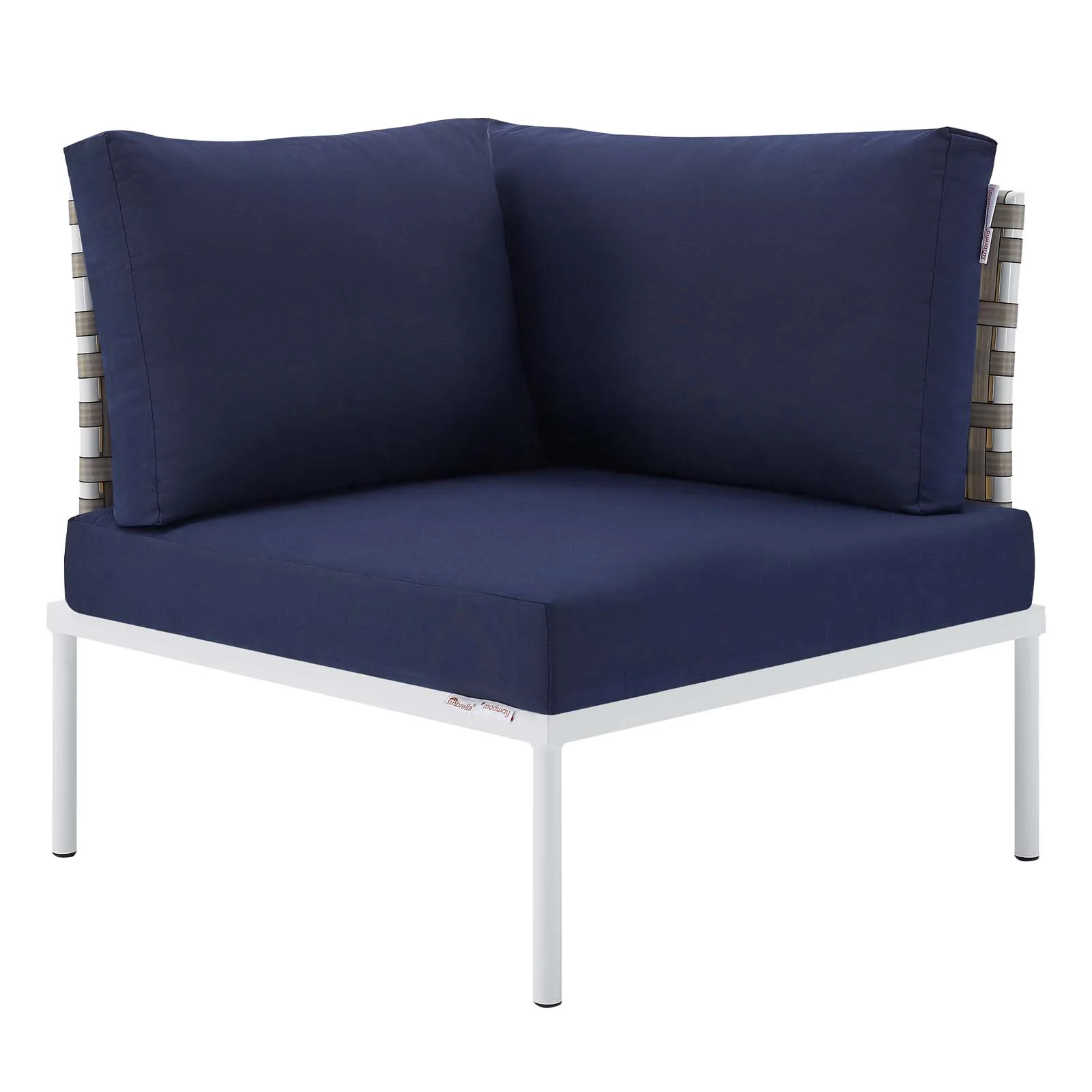 Harmony 8-Piece  Sunbrella® Basket Weave Outdoor Patio Aluminum Sectional Sofa Set By Modway - EEI-4943 - Image 27