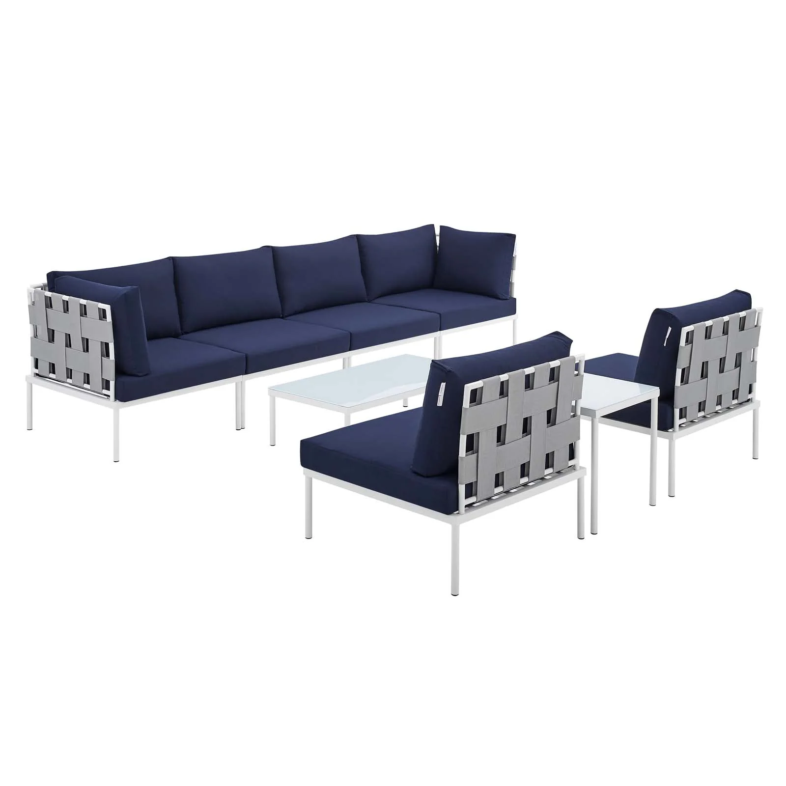 Harmony 8-Piece  Sunbrella® Outdoor Patio Aluminum Sectional Sofa Set By Modway - EEI-4945 - Image 16