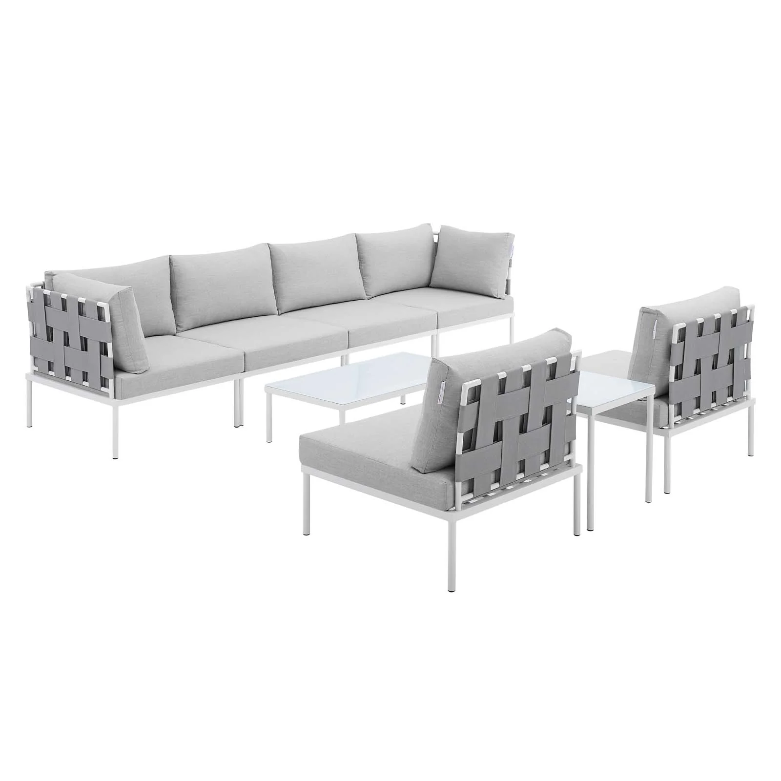 Harmony 8-Piece  Sunbrella® Outdoor Patio Aluminum Sectional Sofa Set By Modway - EEI-4945 - Image 2
