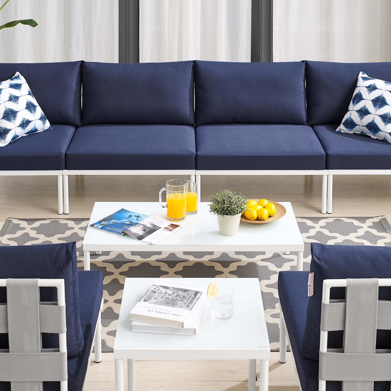 Harmony 8-Piece  Sunbrella® Outdoor Patio Aluminum Sectional Sofa Set By Modway - EEI-4945 - Image 22