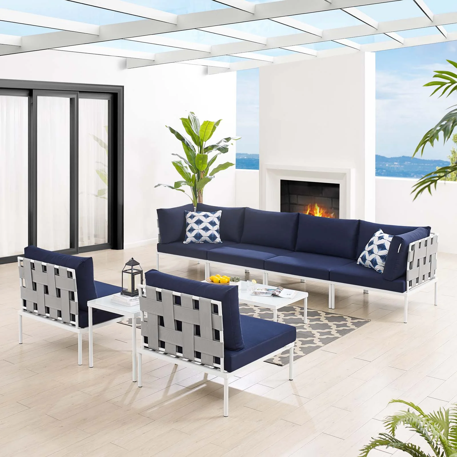 Harmony 8-Piece  Sunbrella® Outdoor Patio Aluminum Sectional Sofa Set By Modway - EEI-4945 - Image 23