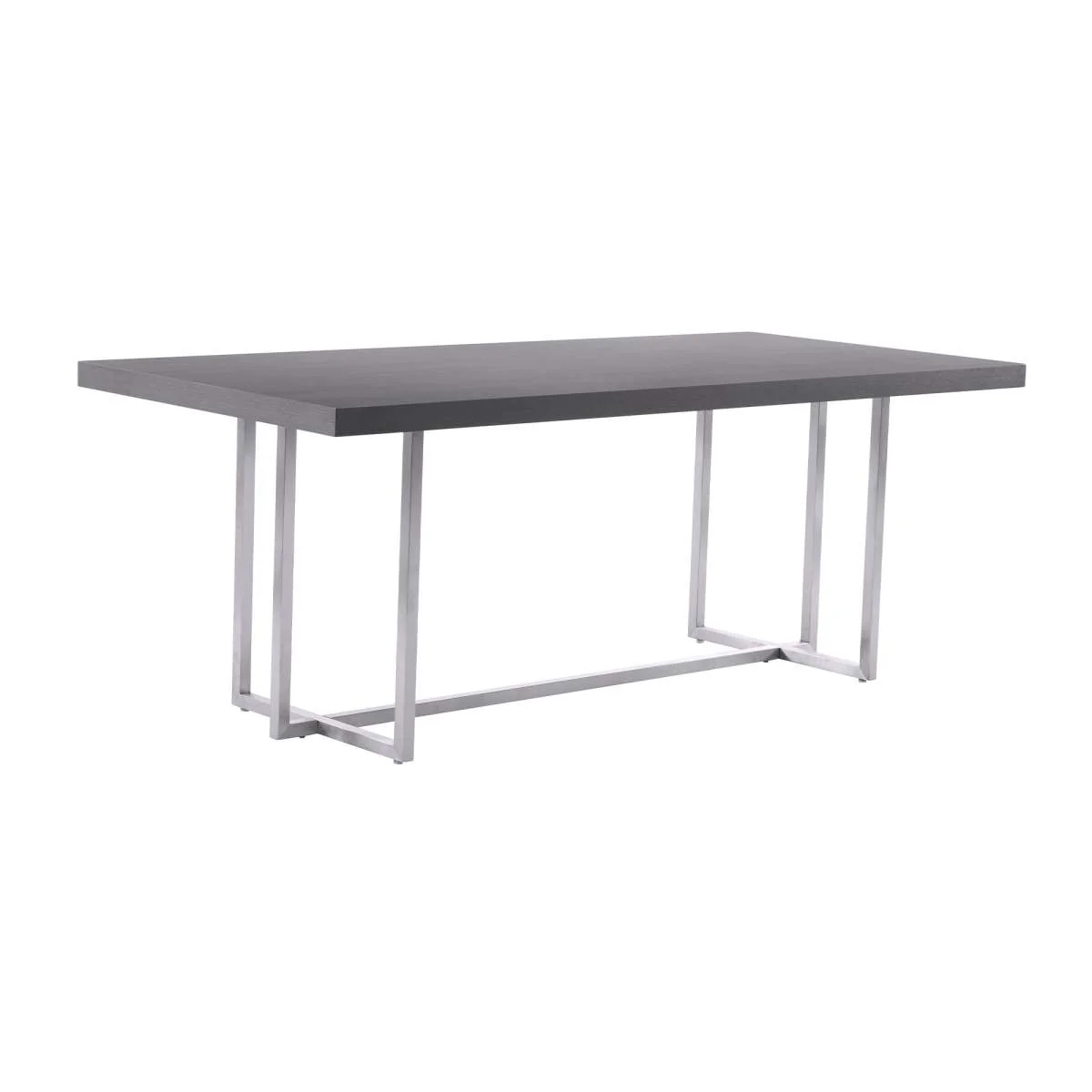 Harmony Contemporary Dining Table in Brushed Gold Finish and Ash Veneer Top By Armen Living - Image 6