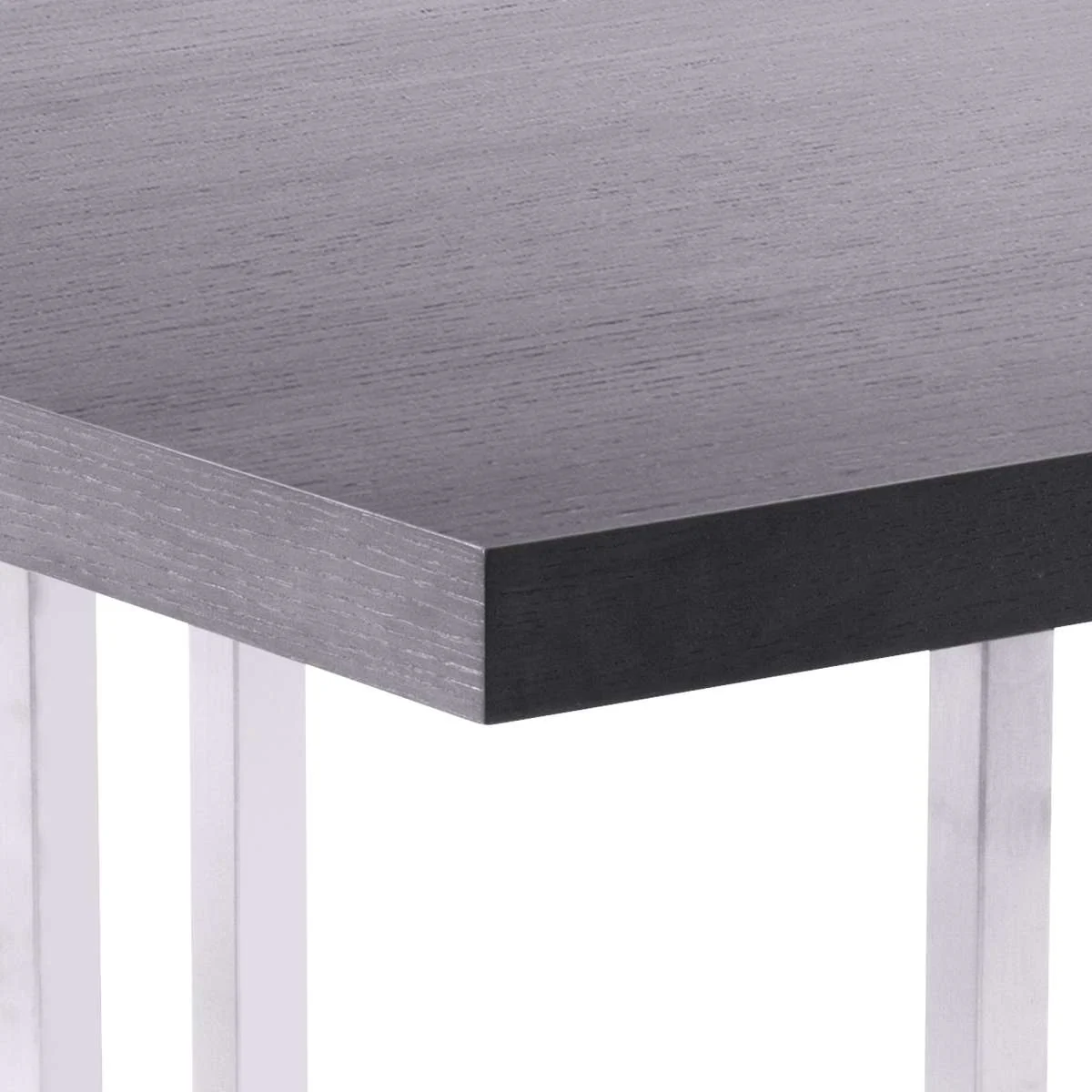 Harmony Contemporary Dining Table in Brushed Gold Finish and Ash Veneer Top By Armen Living - Image 7