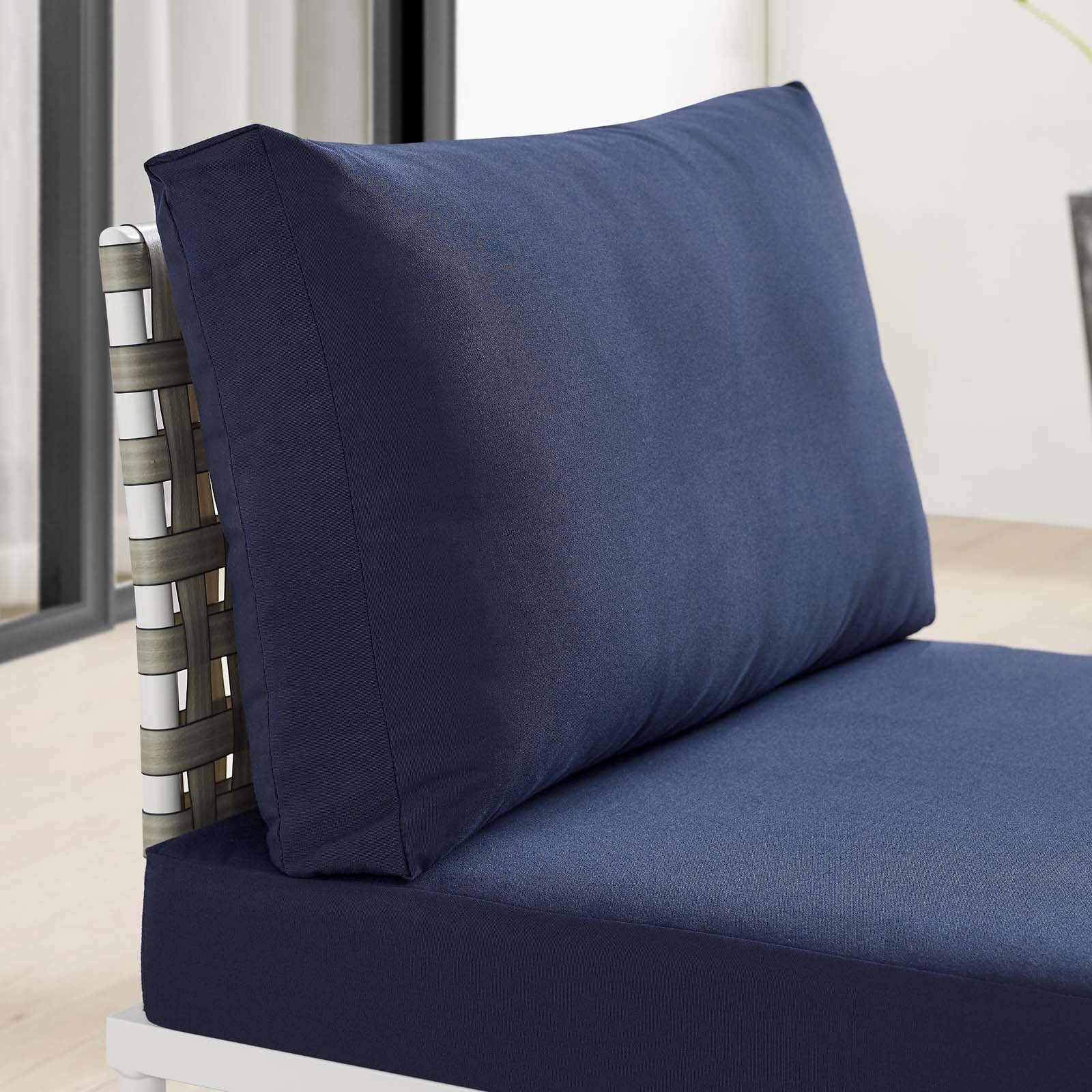 Harmony Sunbrella® Basket Weave Outdoor Patio Aluminum Armless Chair By Modway - EEI-4958 - Image 15