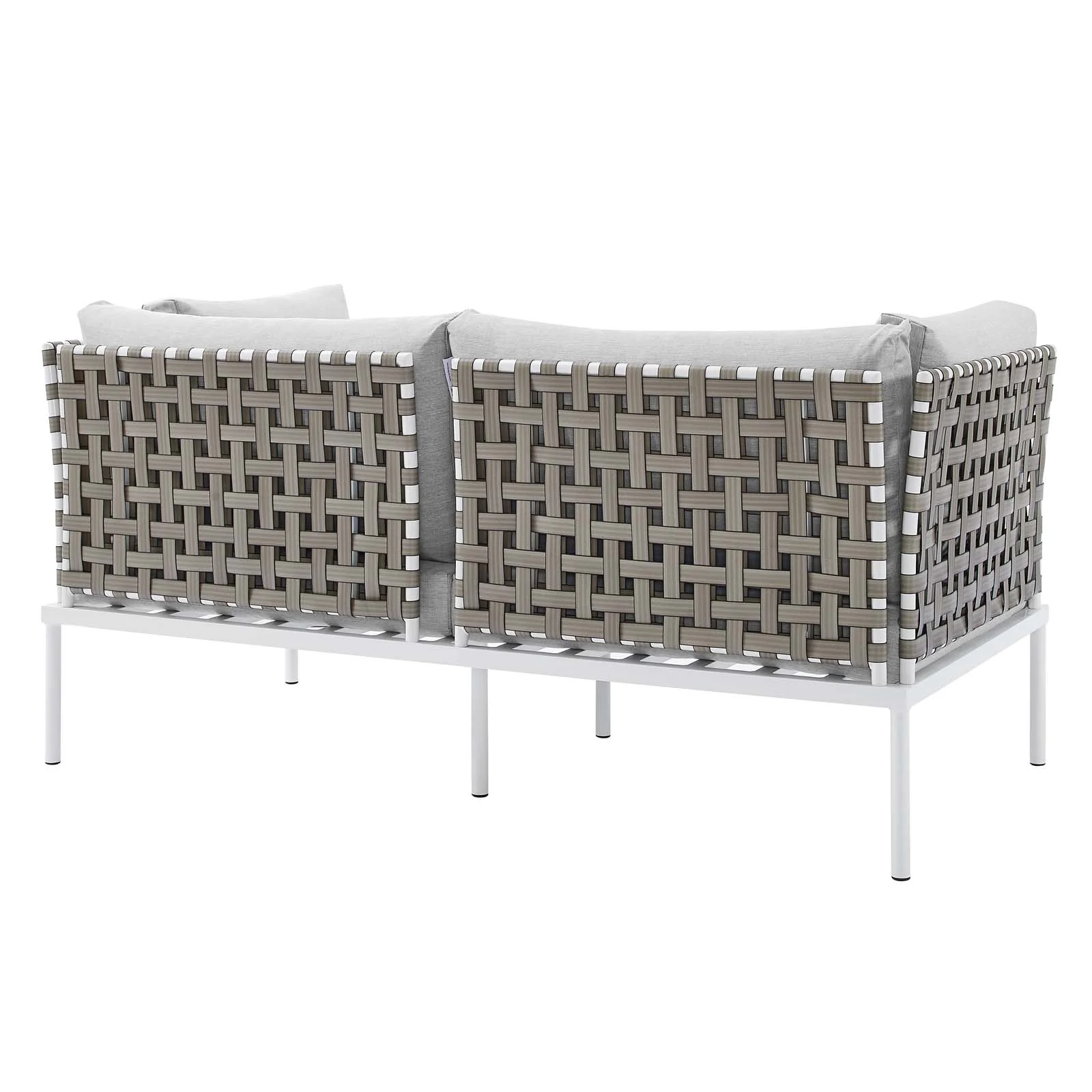 Harmony Sunbrella® Basket Weave Outdoor Patio Aluminum Loveseat By Modway - EEI-4962 - Image 4