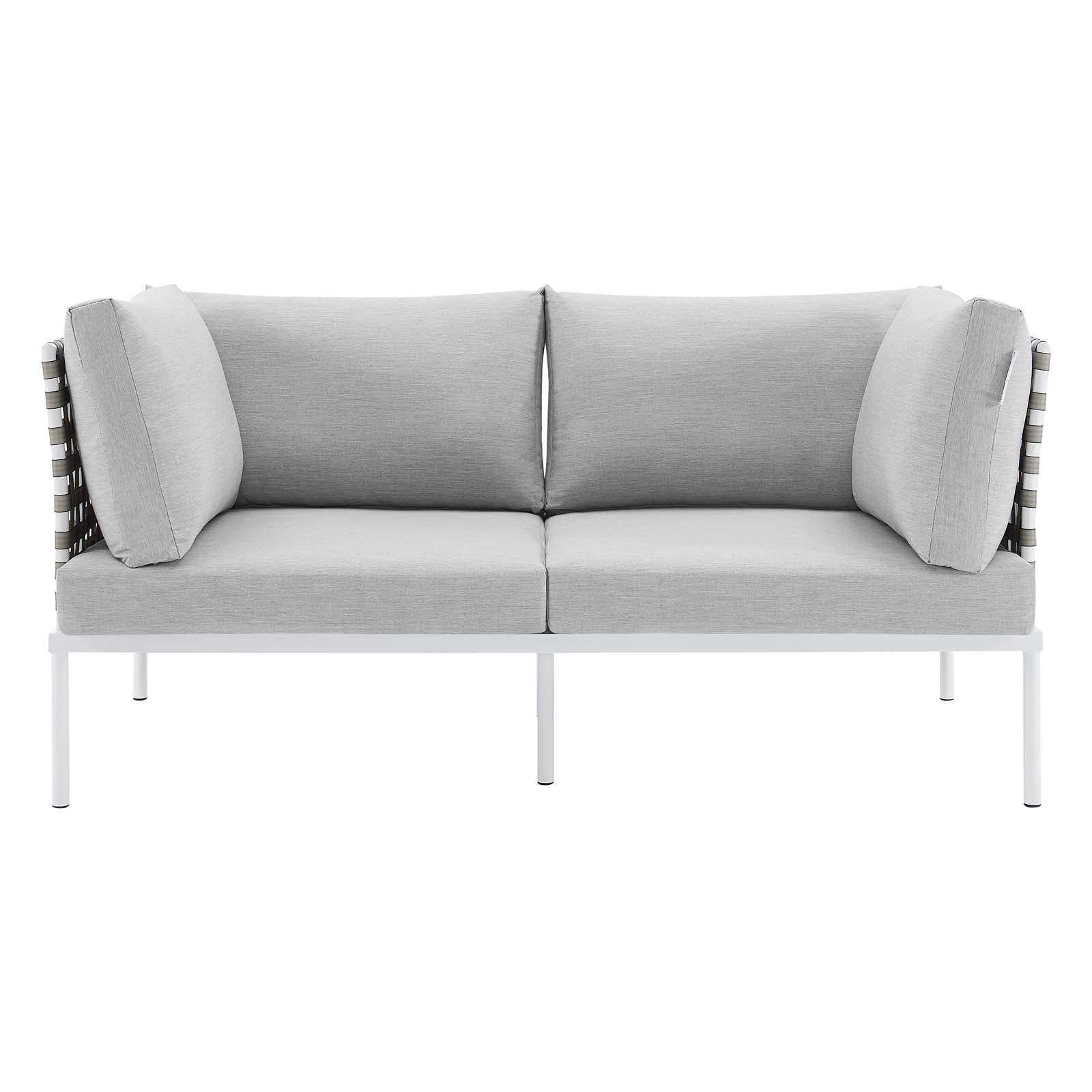 Harmony Sunbrella® Basket Weave Outdoor Patio Aluminum Loveseat By Modway - EEI-4962 - Image 5