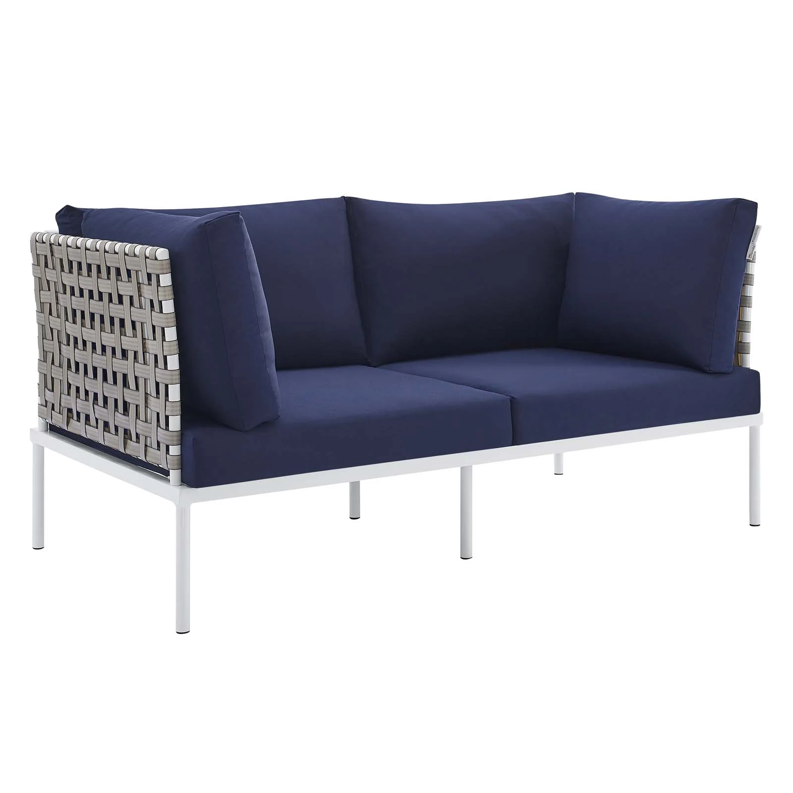 Harmony Sunbrella® Basket Weave Outdoor Patio Aluminum Loveseat By Modway - EEI-4962 - Image 9