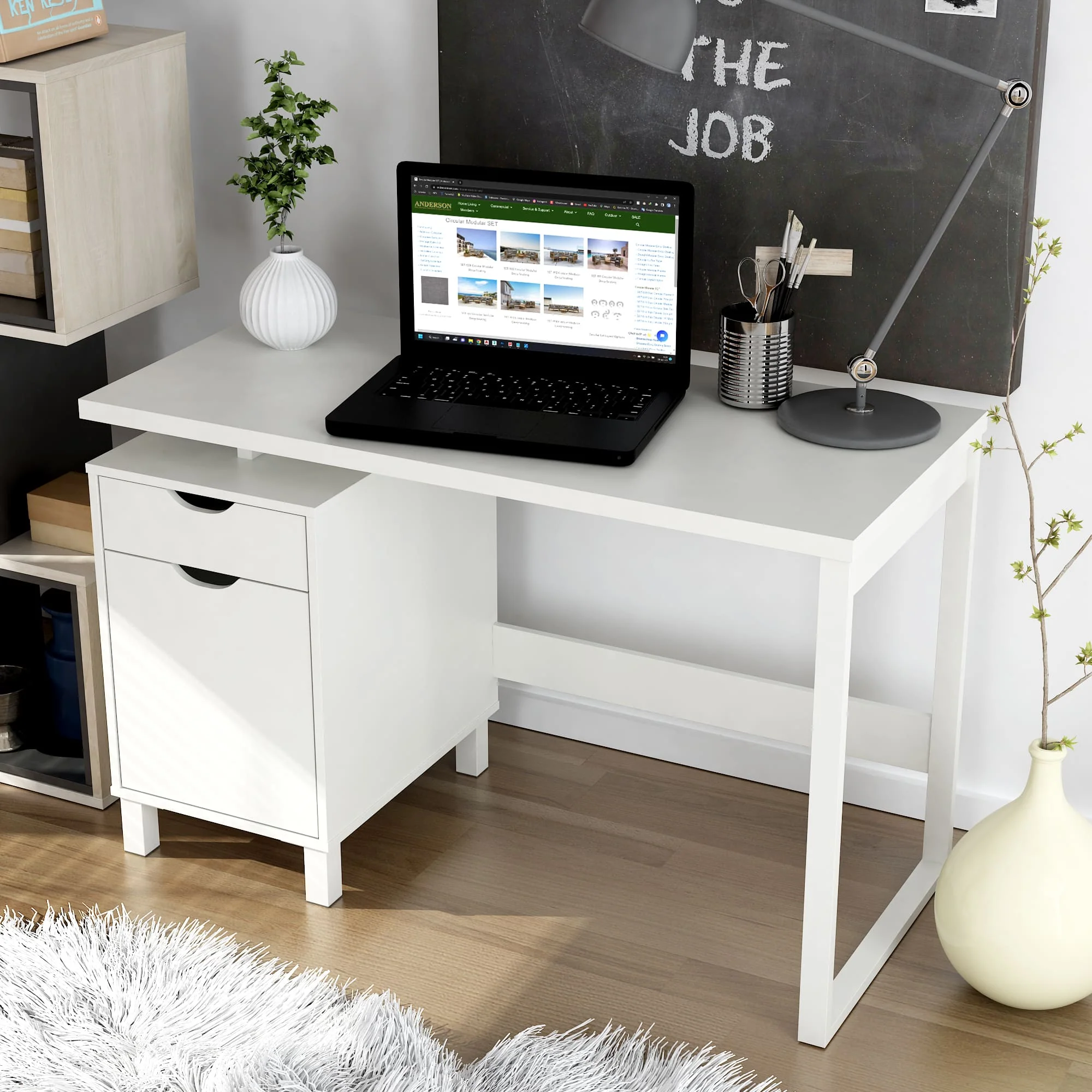 Haslev 47" Writing Desk By Anderson Teak - Image 7