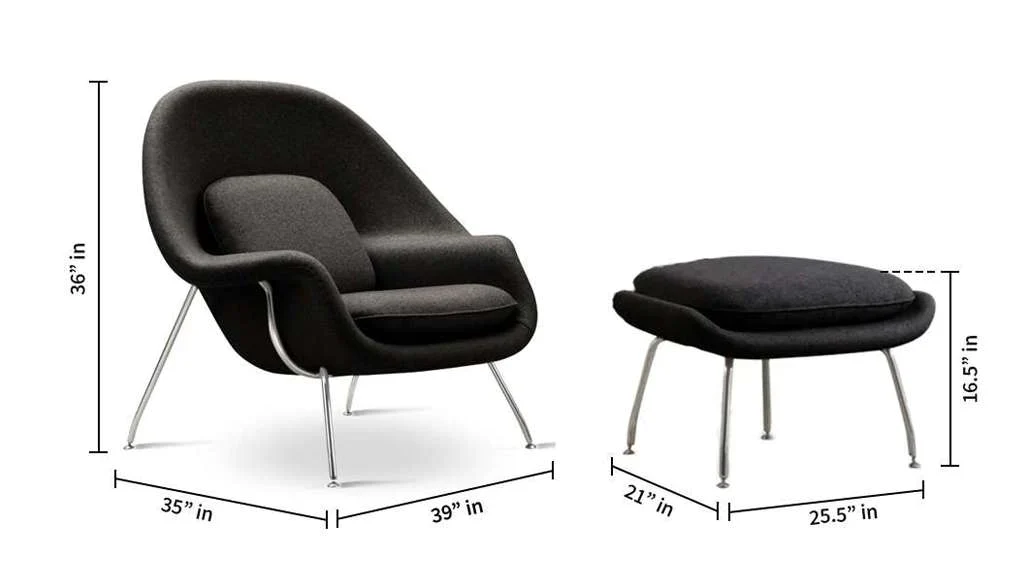 Haven Lounge Chair & Ottoman, Black By Modholic - Image 3