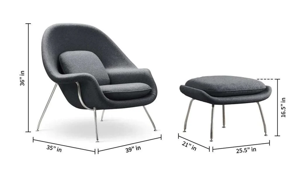 Haven Lounge Chair & Ottoman, Black By Modholic - Image 6