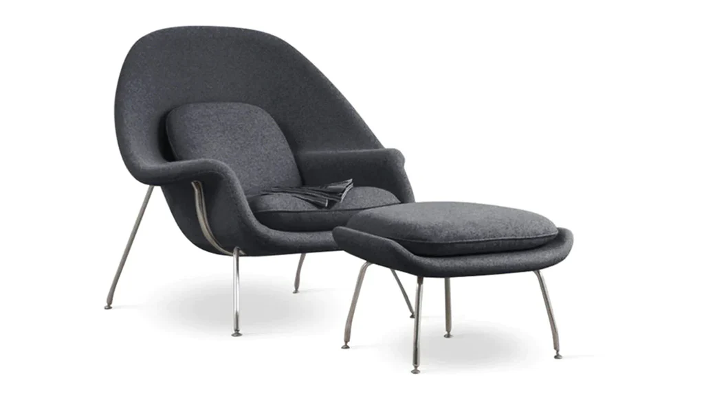 Haven Lounge Chair & Ottoman, Black By Modholic - Image 9
