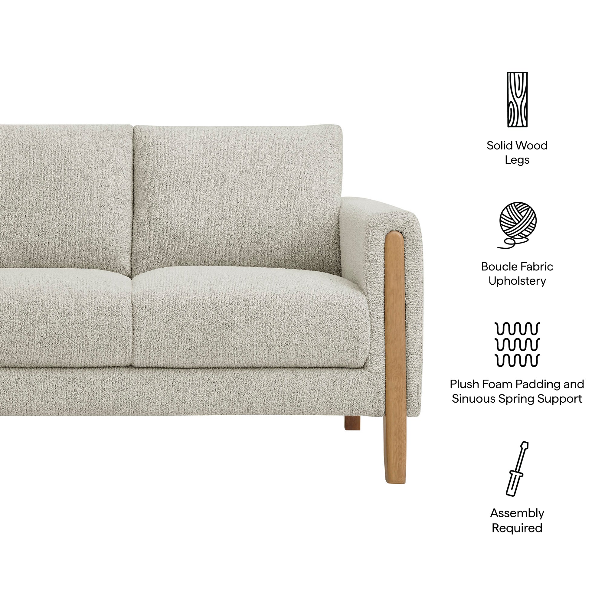 Hawken Boucle Fabric Loveseat by Modway - Image 17