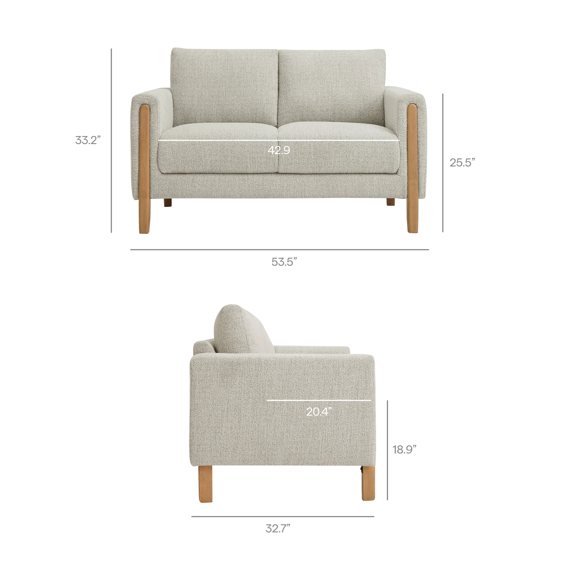 Hawken Boucle Fabric Loveseat by Modway - Image 18