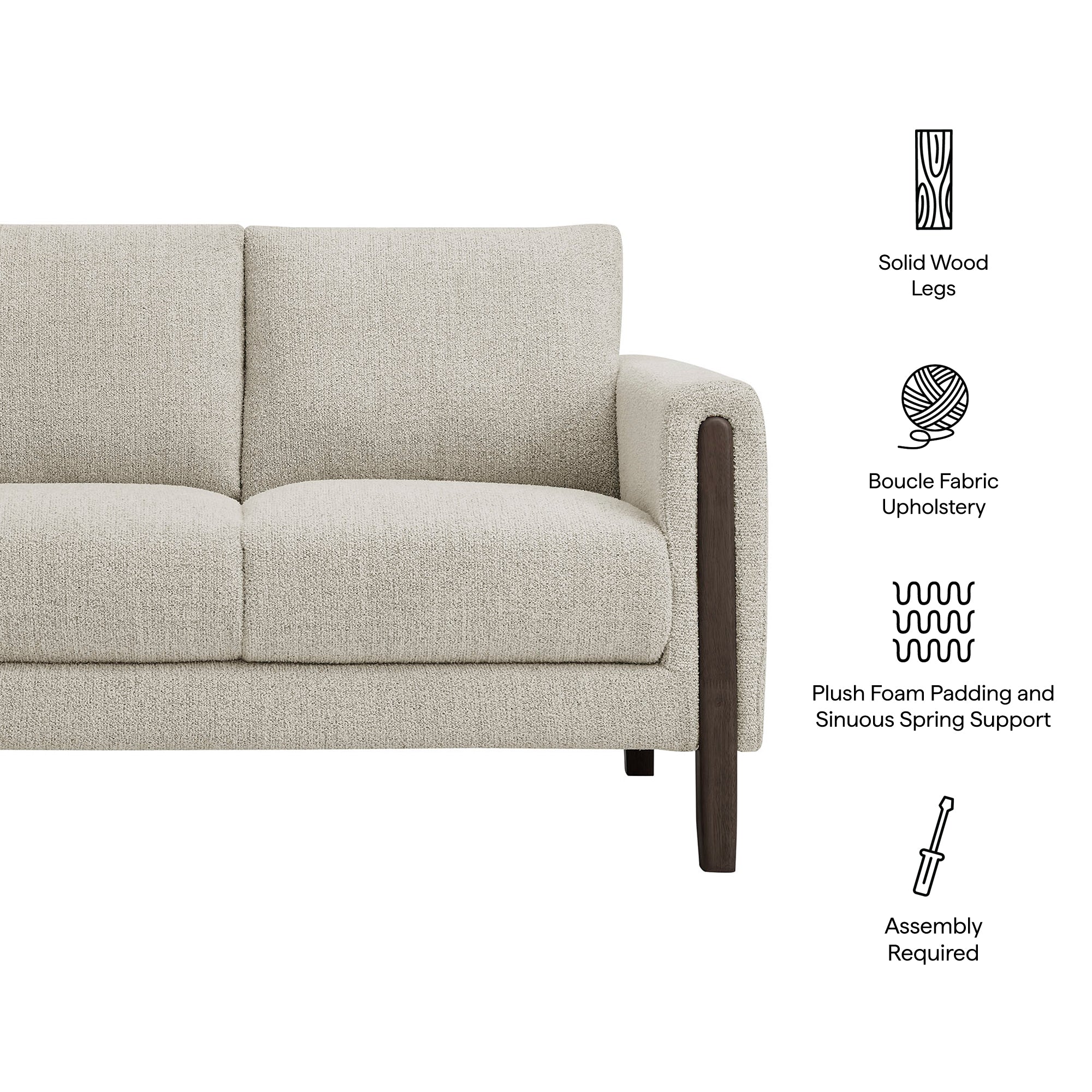Hawken Boucle Fabric Loveseat by Modway - Image 26