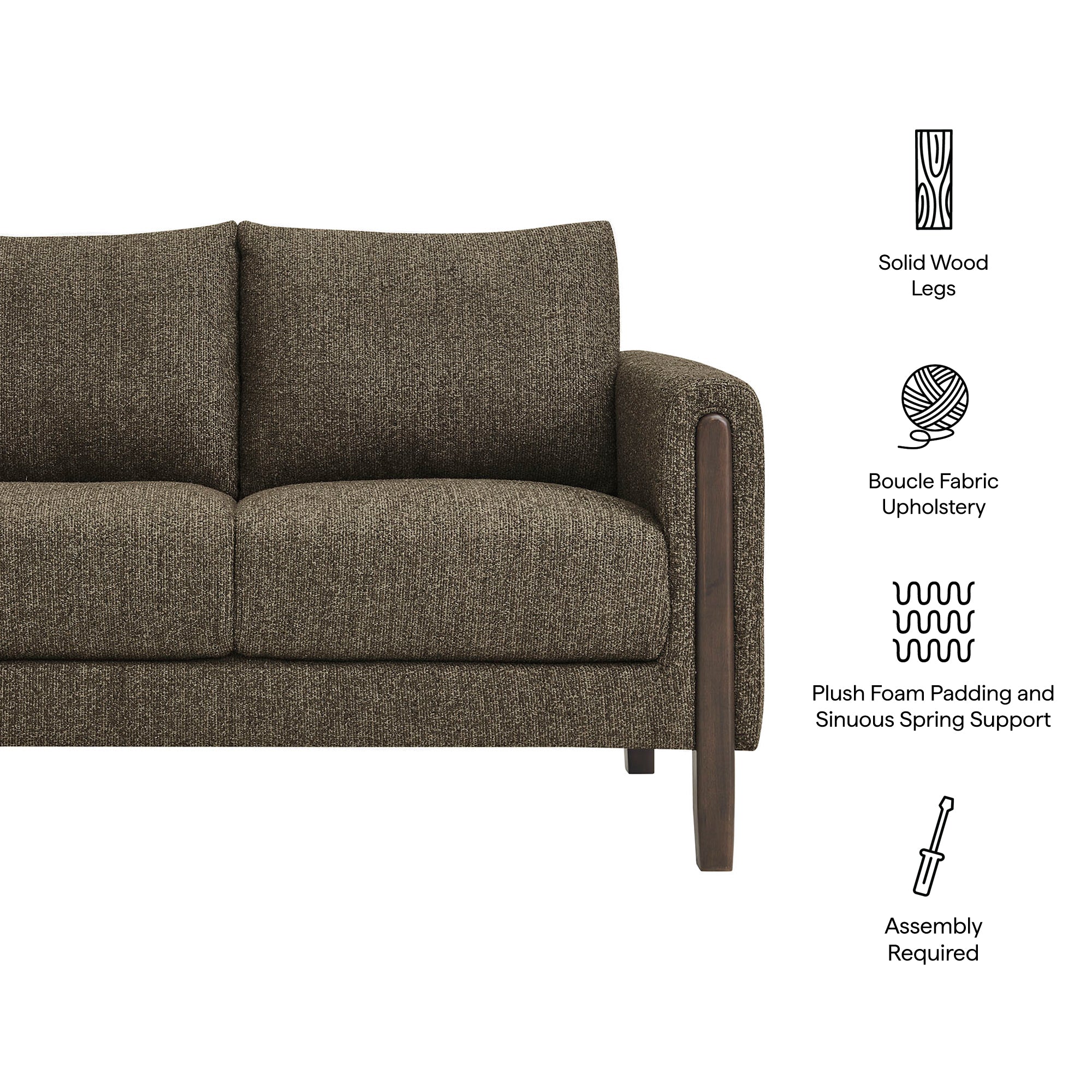 Hawken Boucle Fabric Loveseat by Modway - Image 8