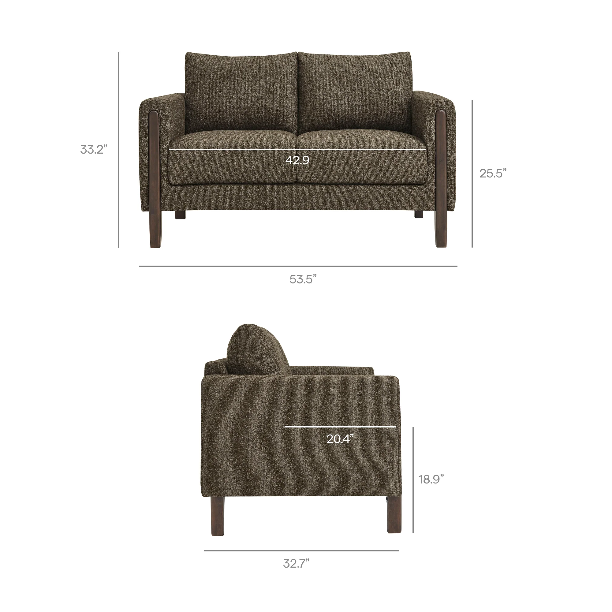 Hawken Boucle Fabric Loveseat by Modway - Image 9